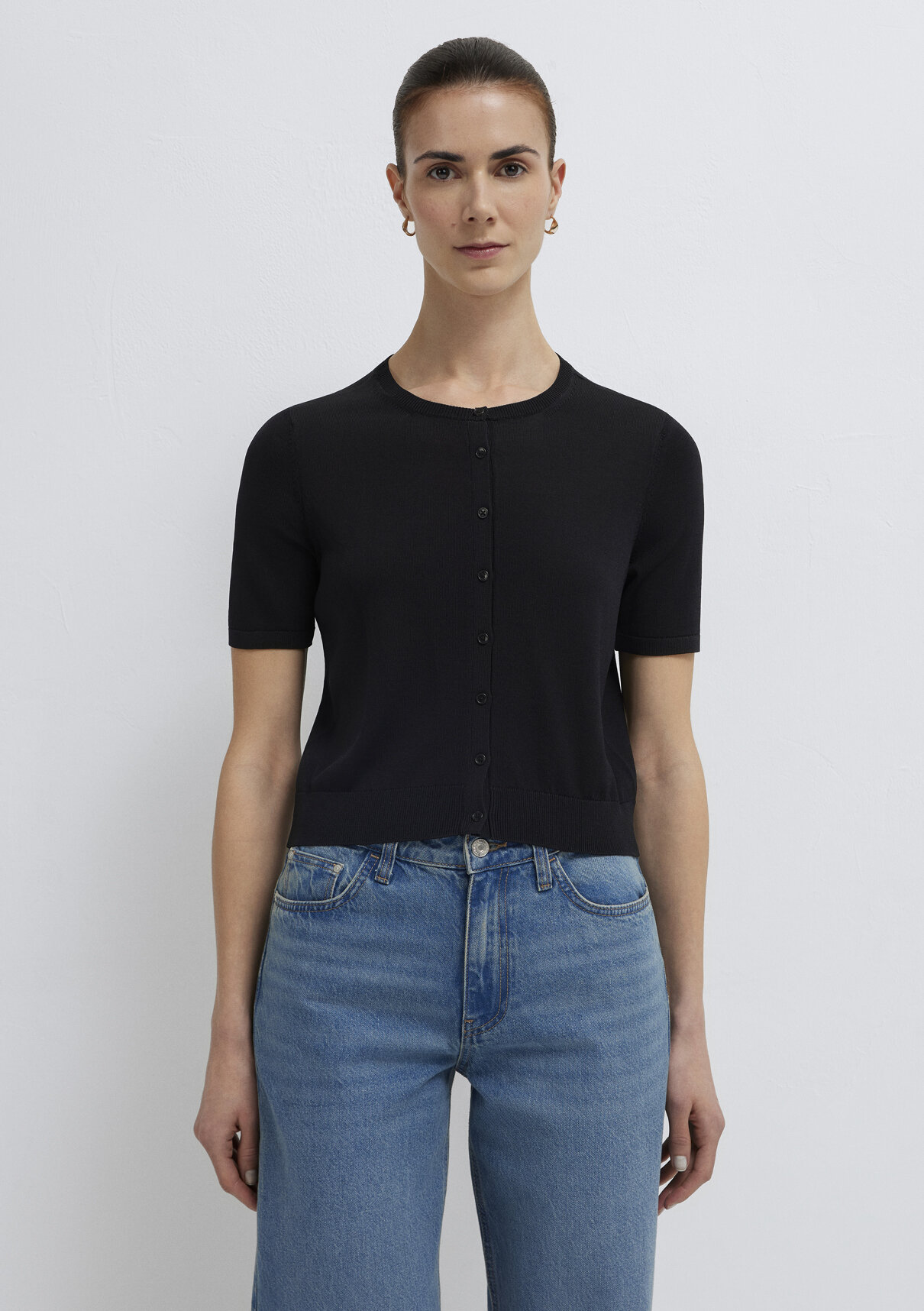 Mavi Crop Siyah Hırka görsel 4