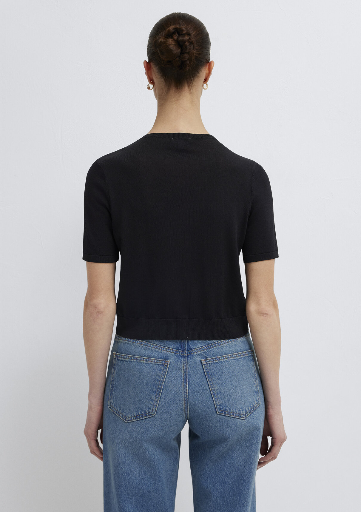 Mavi Crop Siyah Hırka görsel 6