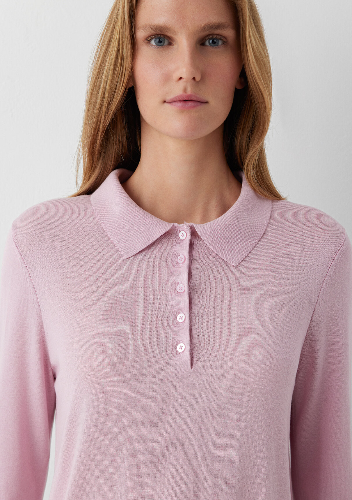 Mavi Pembe Polo Yaka Triko görsel 6