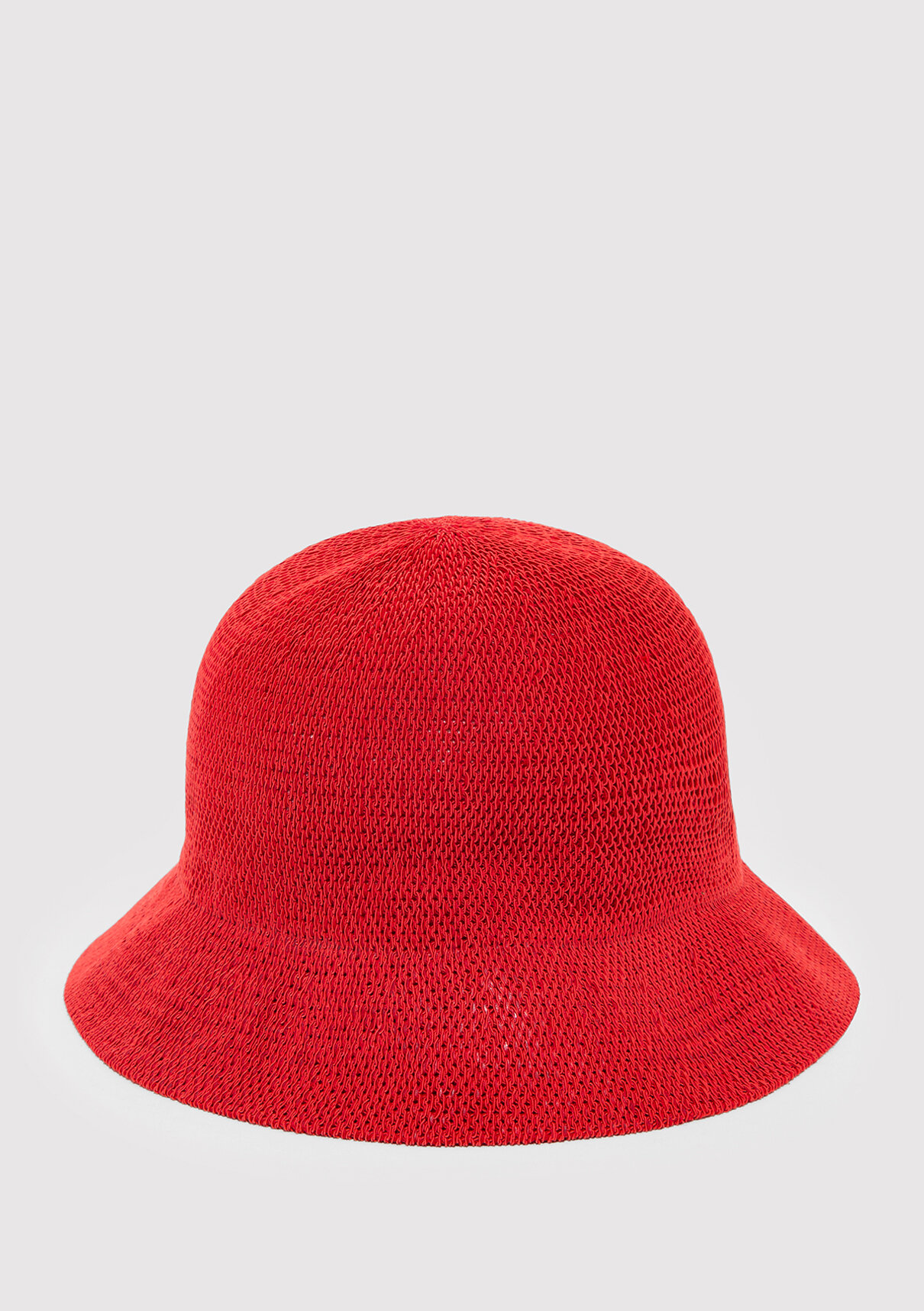Mavi Kırmızı Hasır Bucket Şapka görsel 2