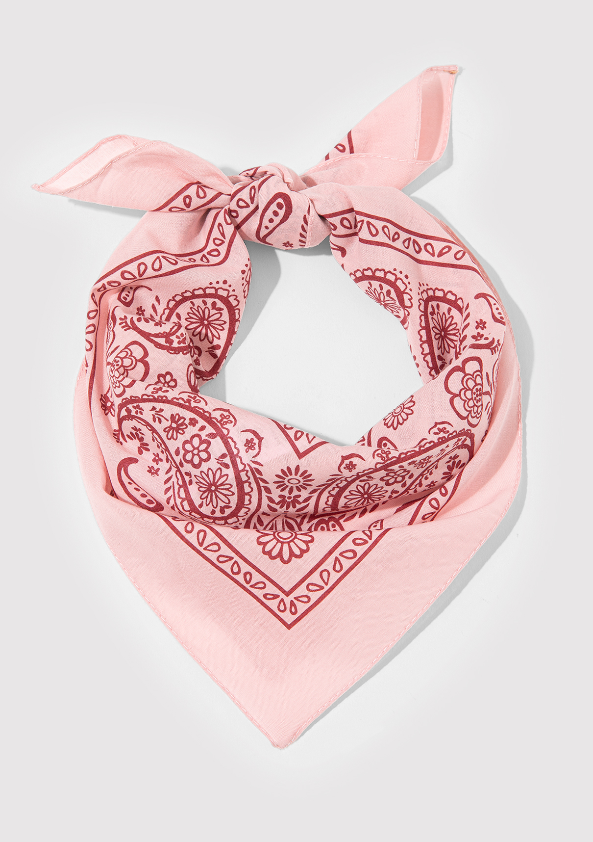 Mavi Baskılı Pembe Bandana görsel 3