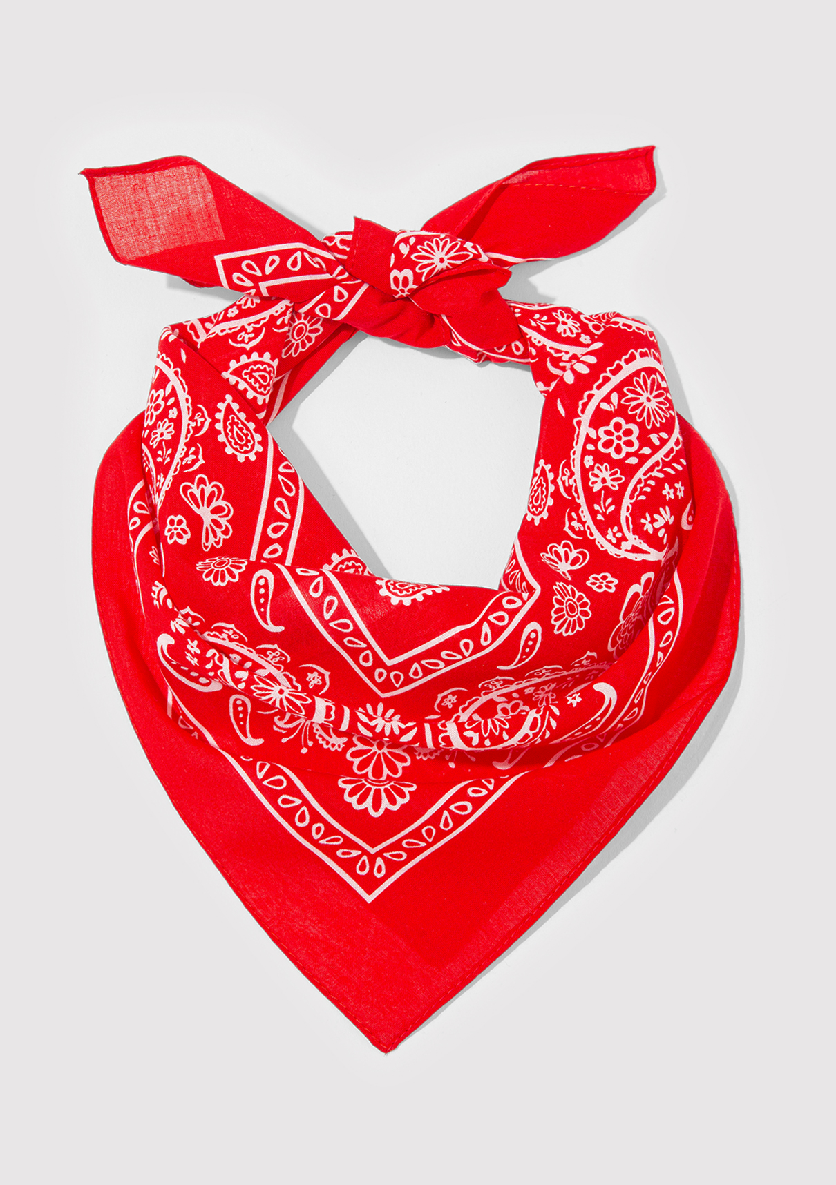 Mavi Baskılı Kırmızı Bandana görsel 2
