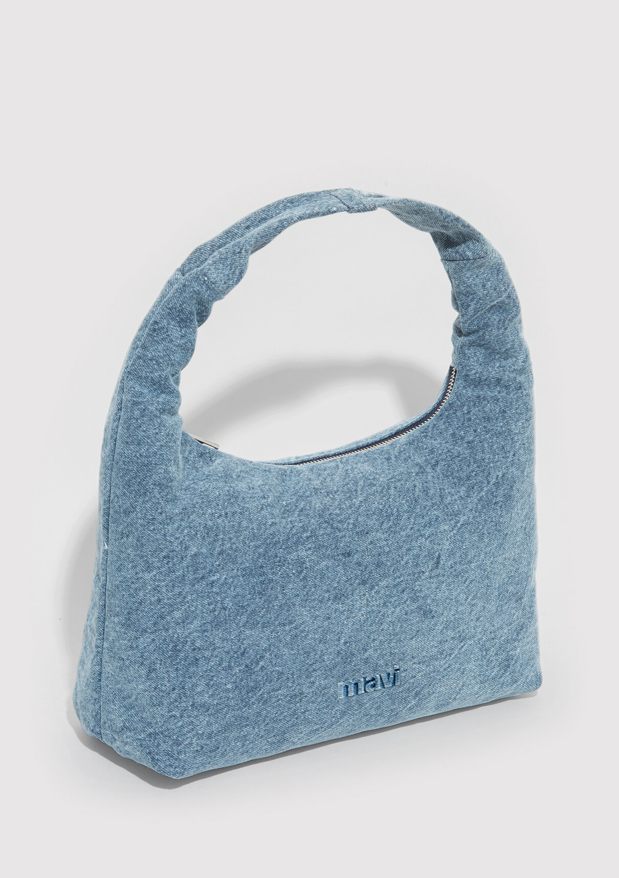 Mavi Logo Detaylı Denim El Çantası görsel 4