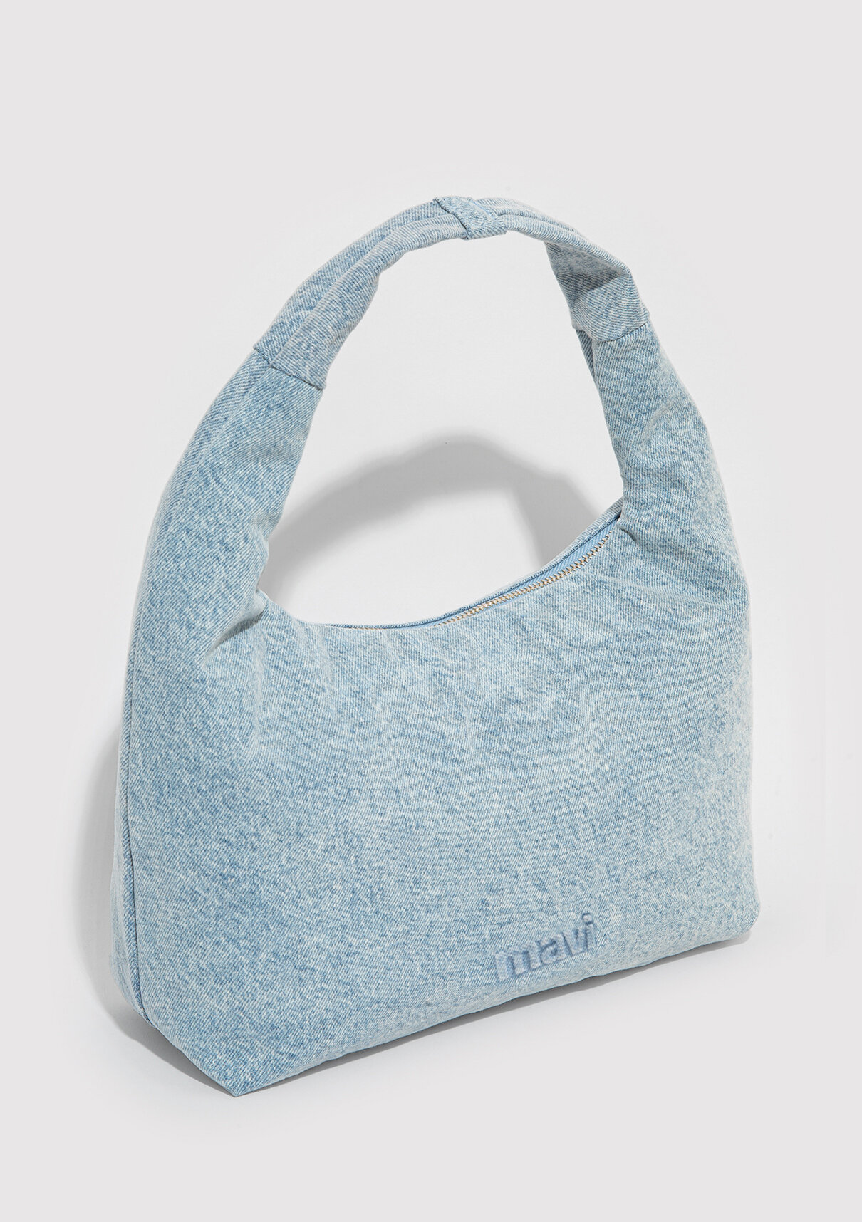 Mavi Logo Detaylı Denim El Çantası görsel 3