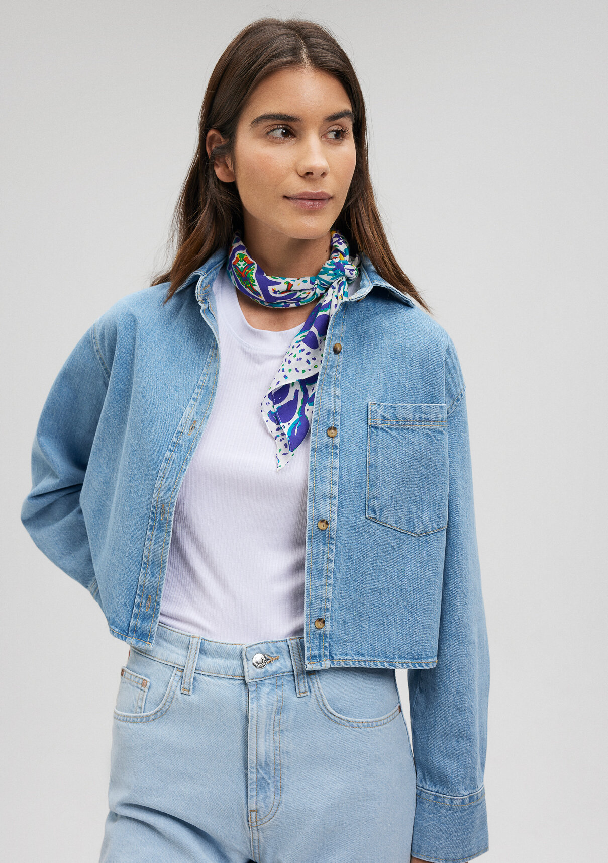 Mavi Baskılı Mavi Bandana