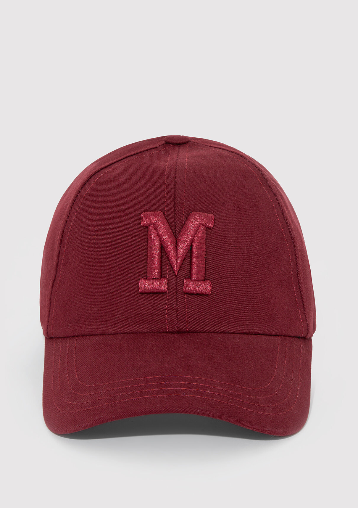 Mavi M Logo Nakışlı Bordo Şapka görsel 3
