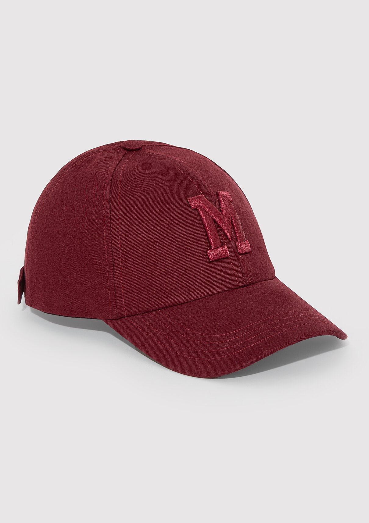 Mavi M Logo Nakışlı Bordo Şapka görsel 4