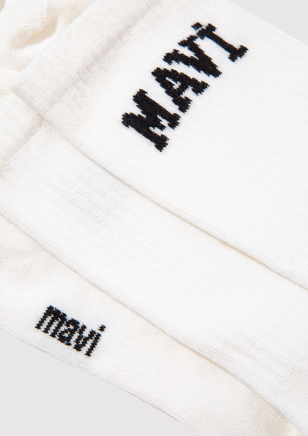 Mavi Logo Baskılı Beyaz Soket Çorap görsel 2