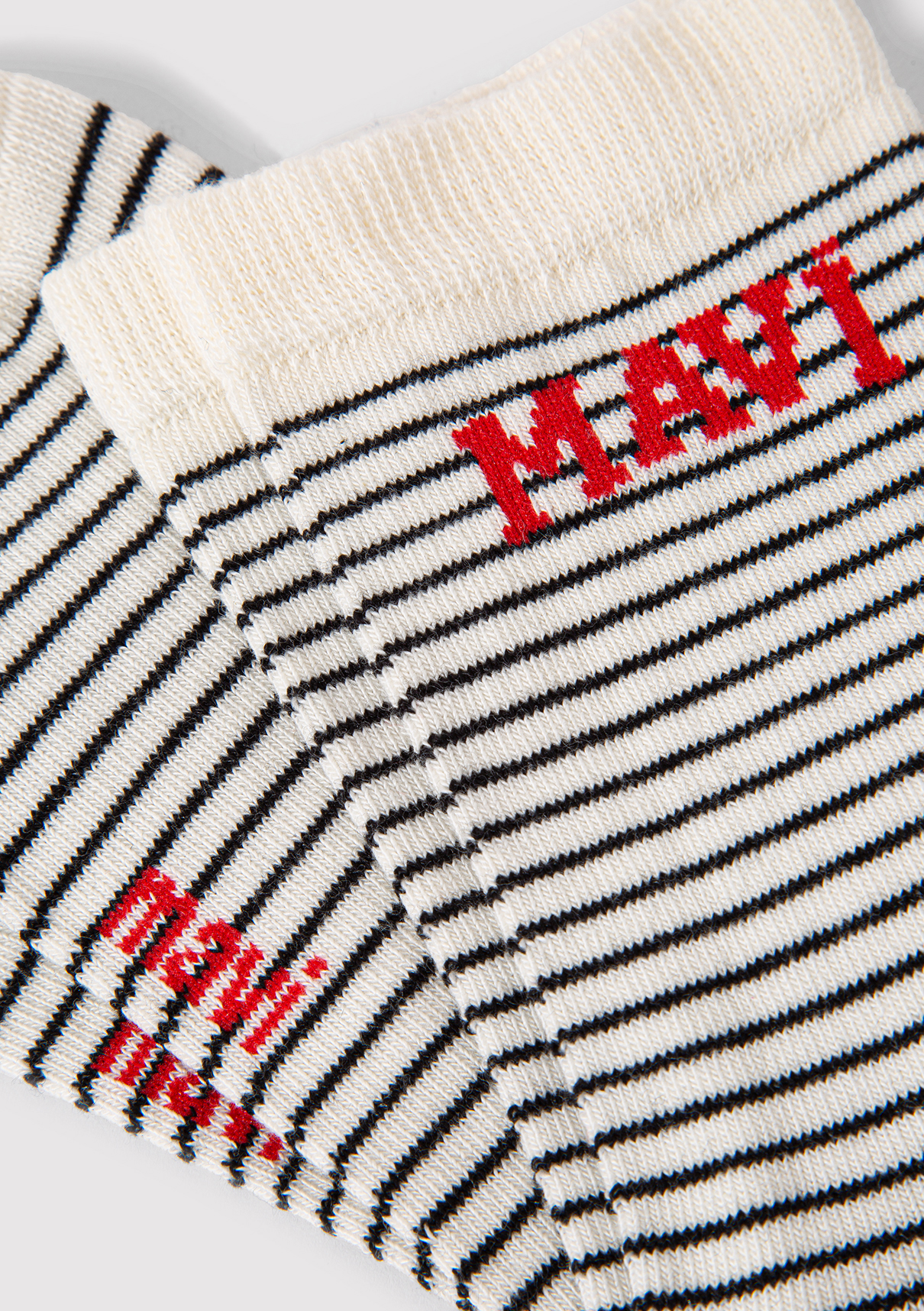 Mavi Logo Detaylı Siyah Çizgili Soket Çorap görsel 2