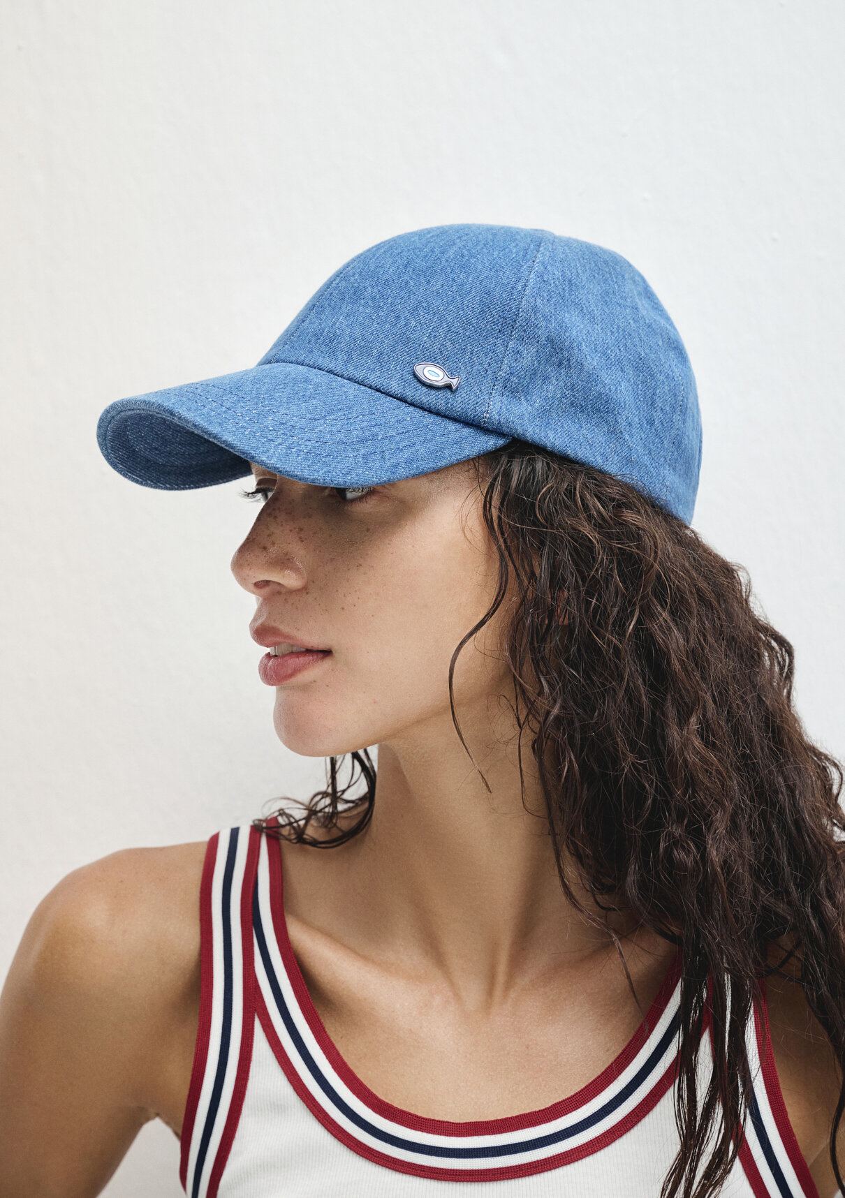 Mavi Nazar Boncuğu Detaylı Denim Şapka