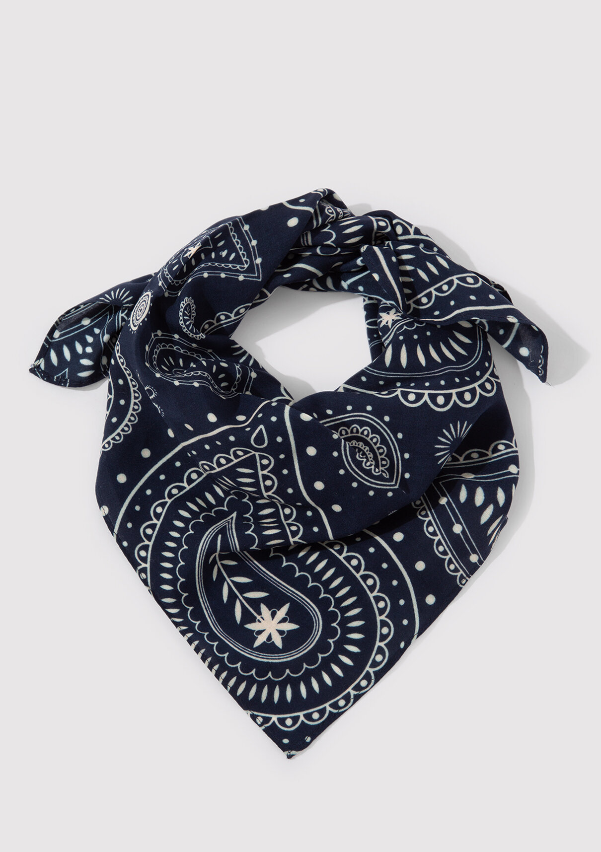 Mavi Baskılı Lacivert Bandana görsel 2