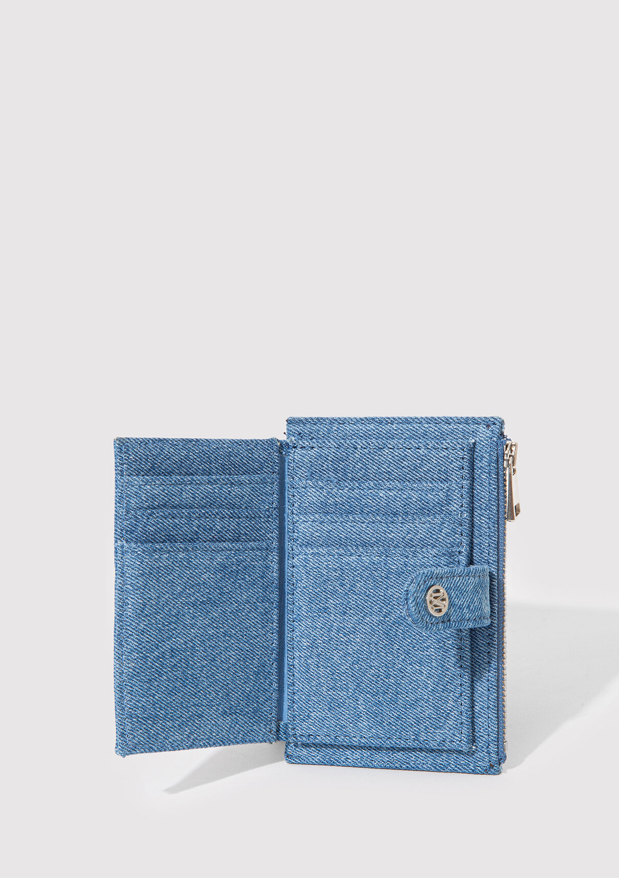 Mavi M Logo Detaylı Denim Cüzdan görsel 3