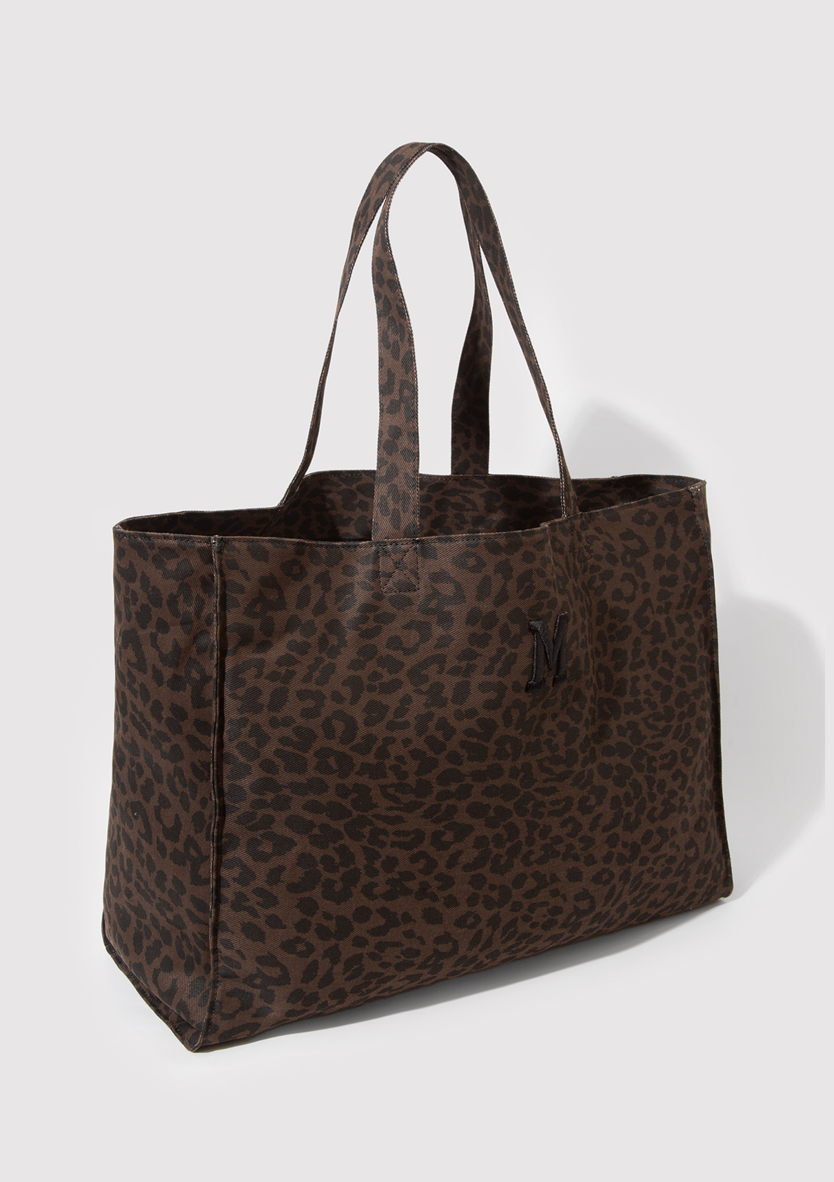 Mavi M Logo Detaylı Leopar Desenli Omuz Çantası görsel 4