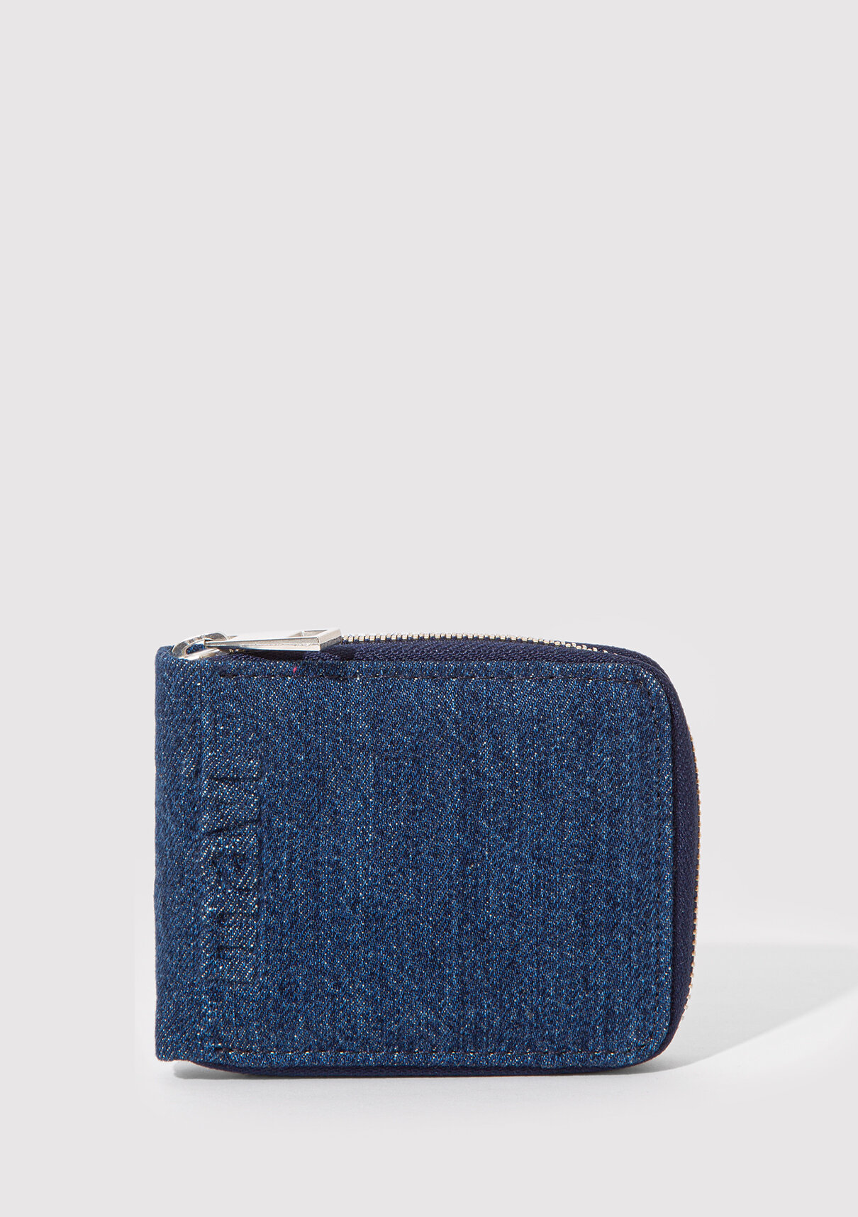 Mavi Fermuarlı Denim Cüzdan