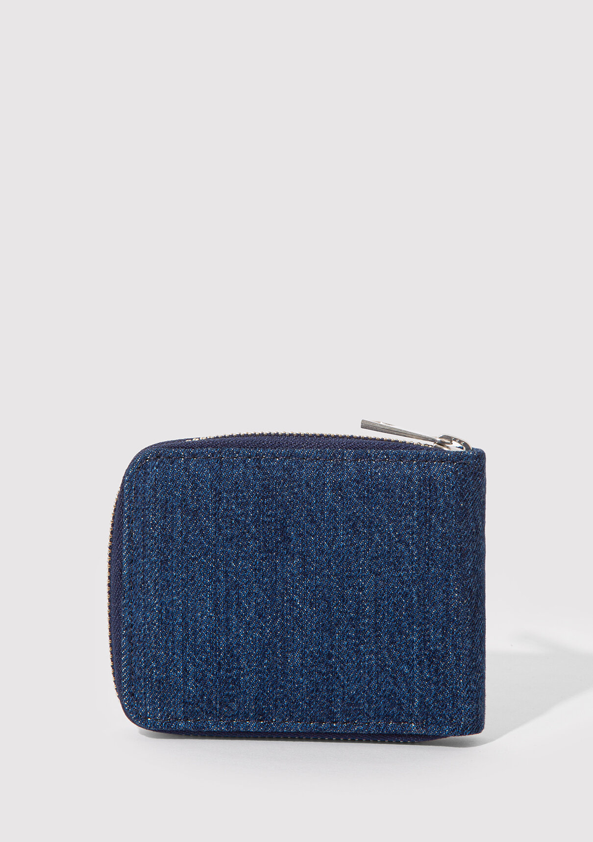 Mavi Fermuarlı Denim Cüzdan görsel 2