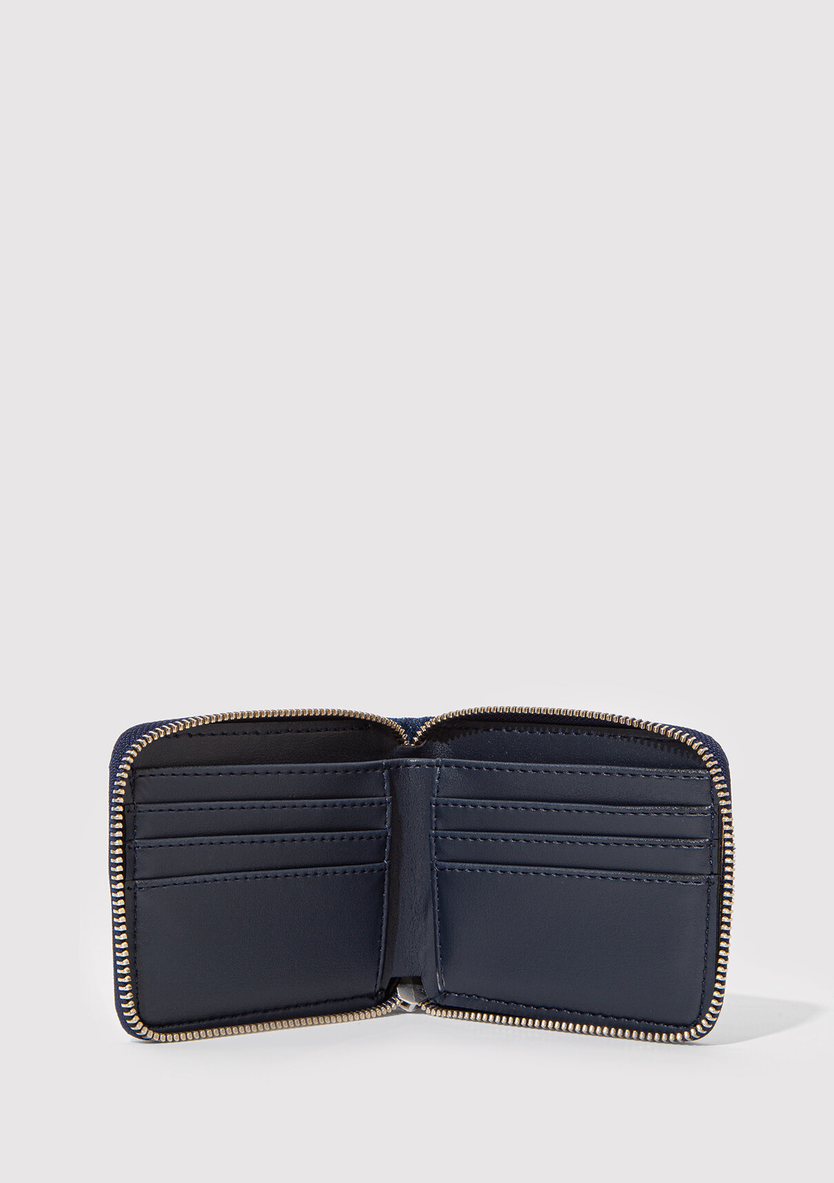 Mavi Fermuarlı Denim Cüzdan görsel 3