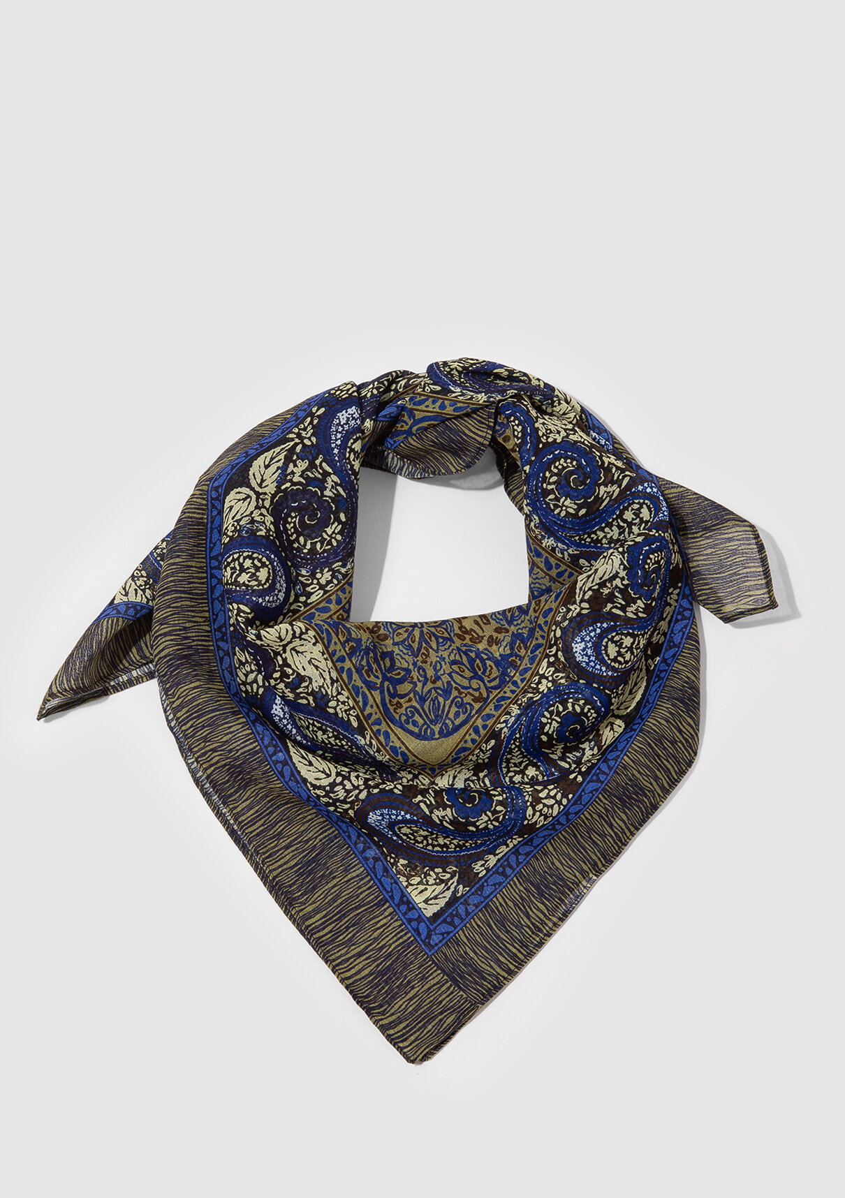 Mavi Şal Desenli Lacivert Bandana