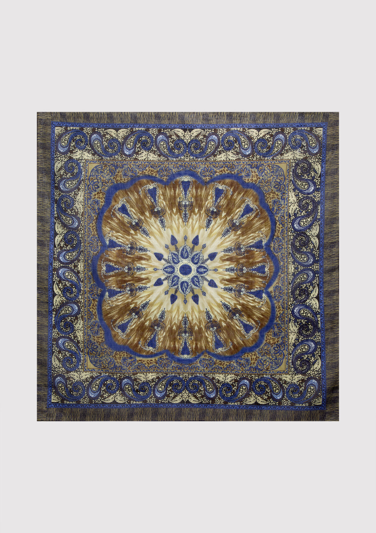 Mavi Şal Desenli Lacivert Bandana görsel 3