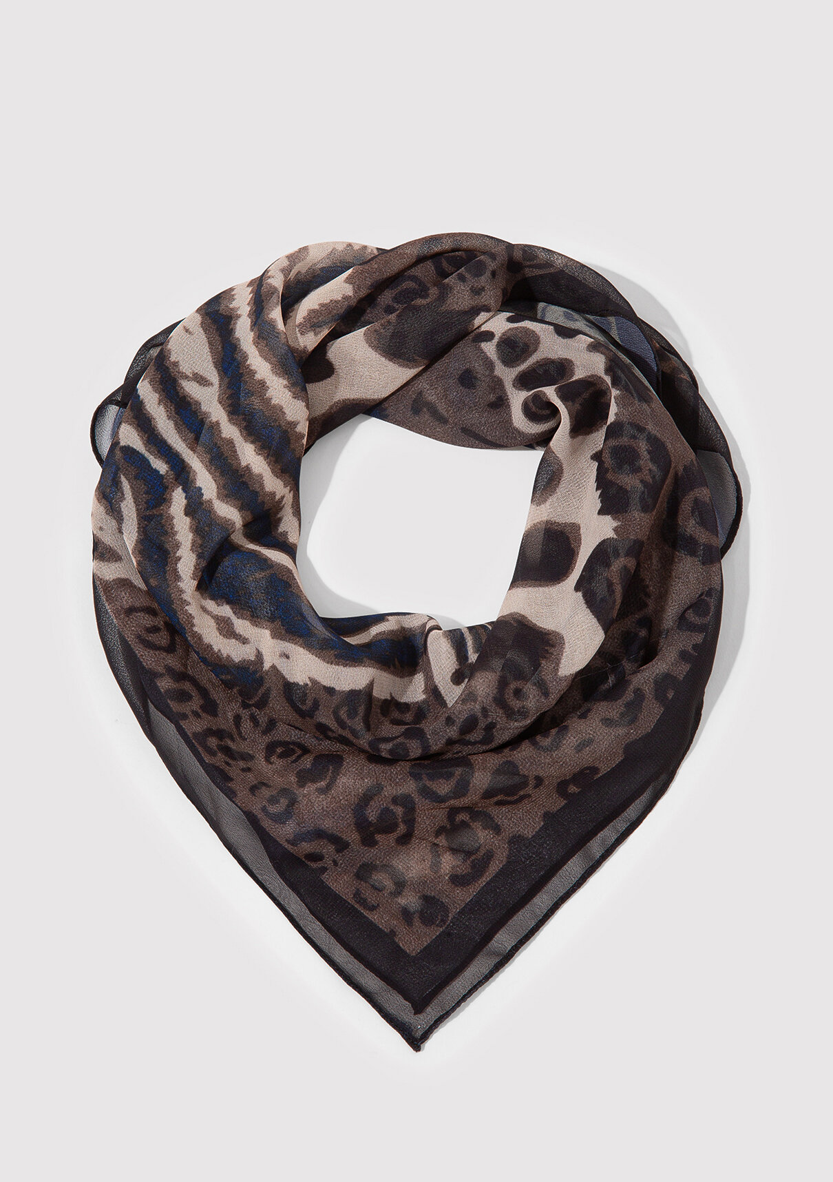 Mavi Leopar Desenli Bandana görsel 2