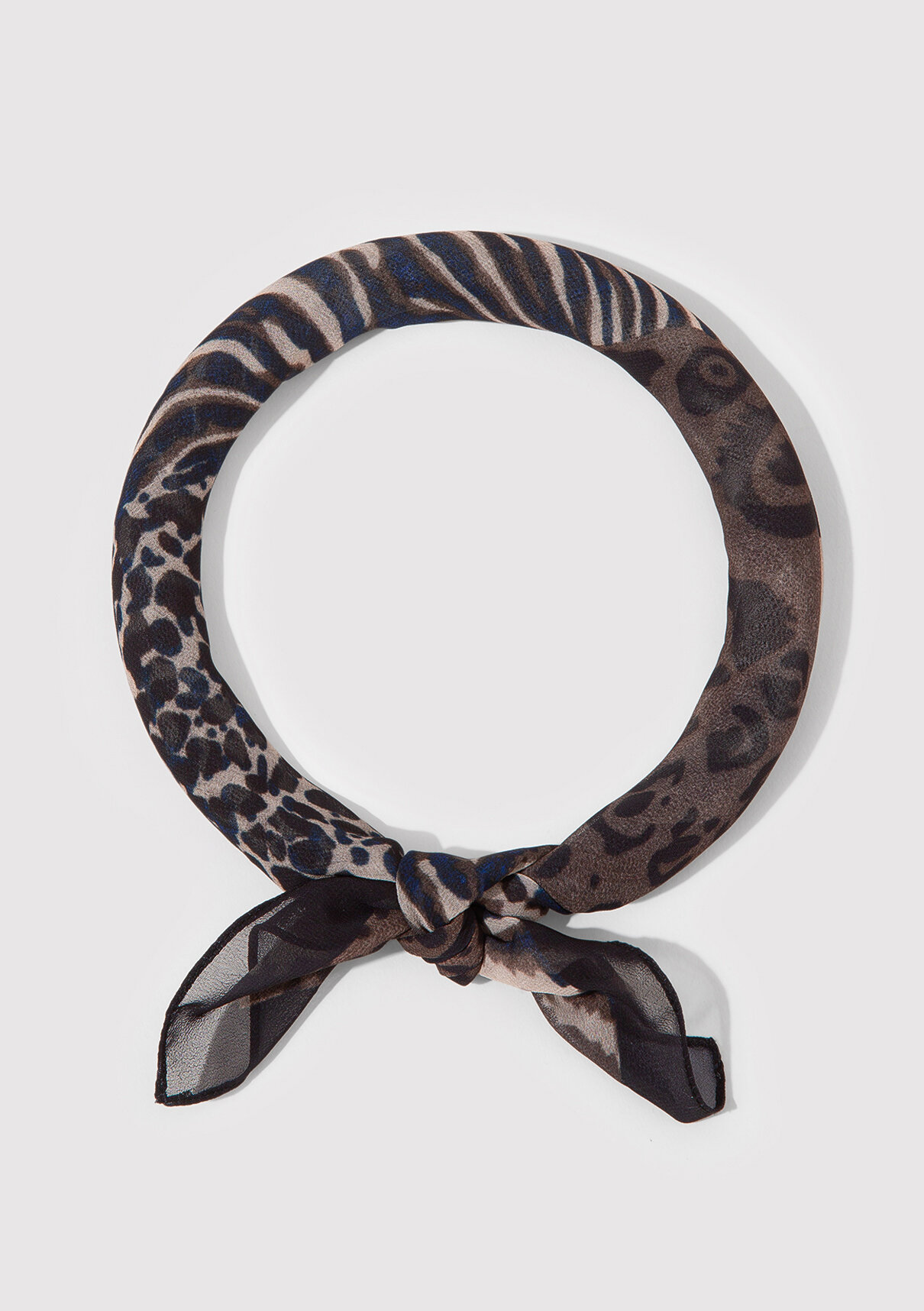 Mavi Leopar Desenli Bandana görsel 3