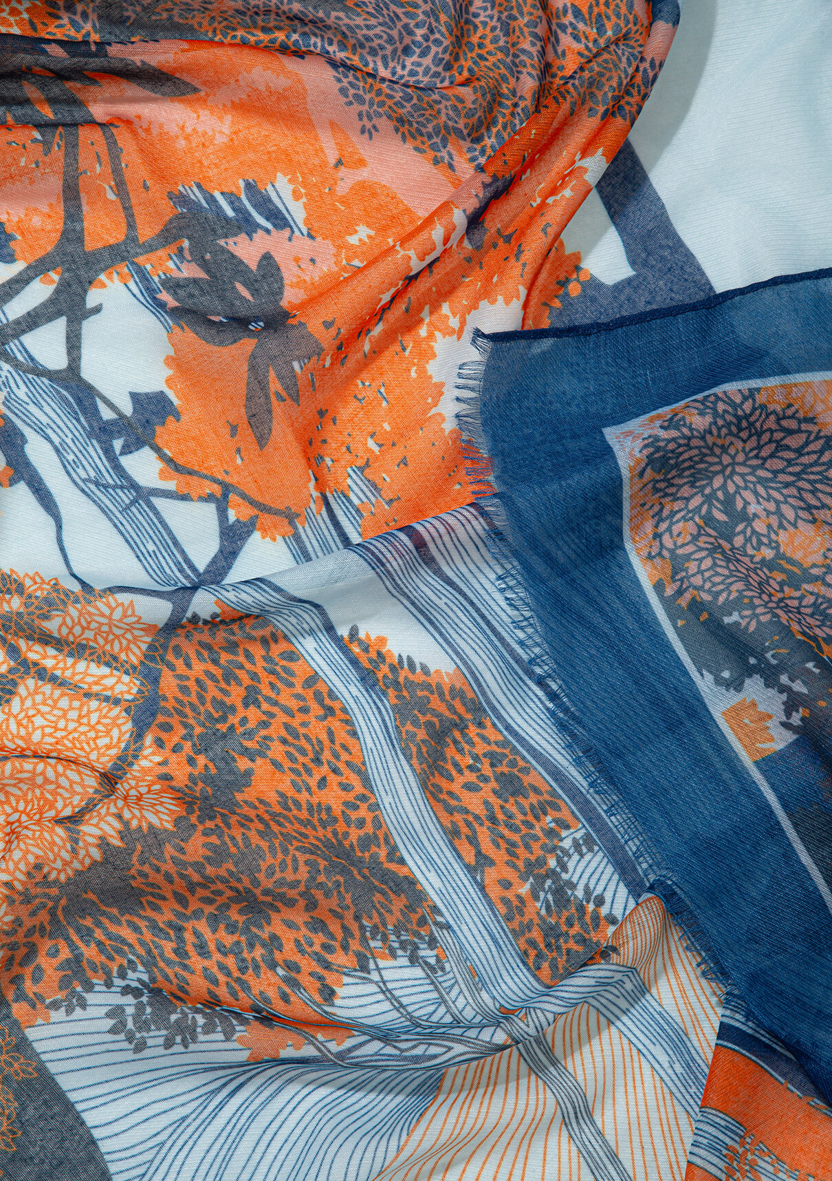 Mavi Baskılı Şal görsel 3
