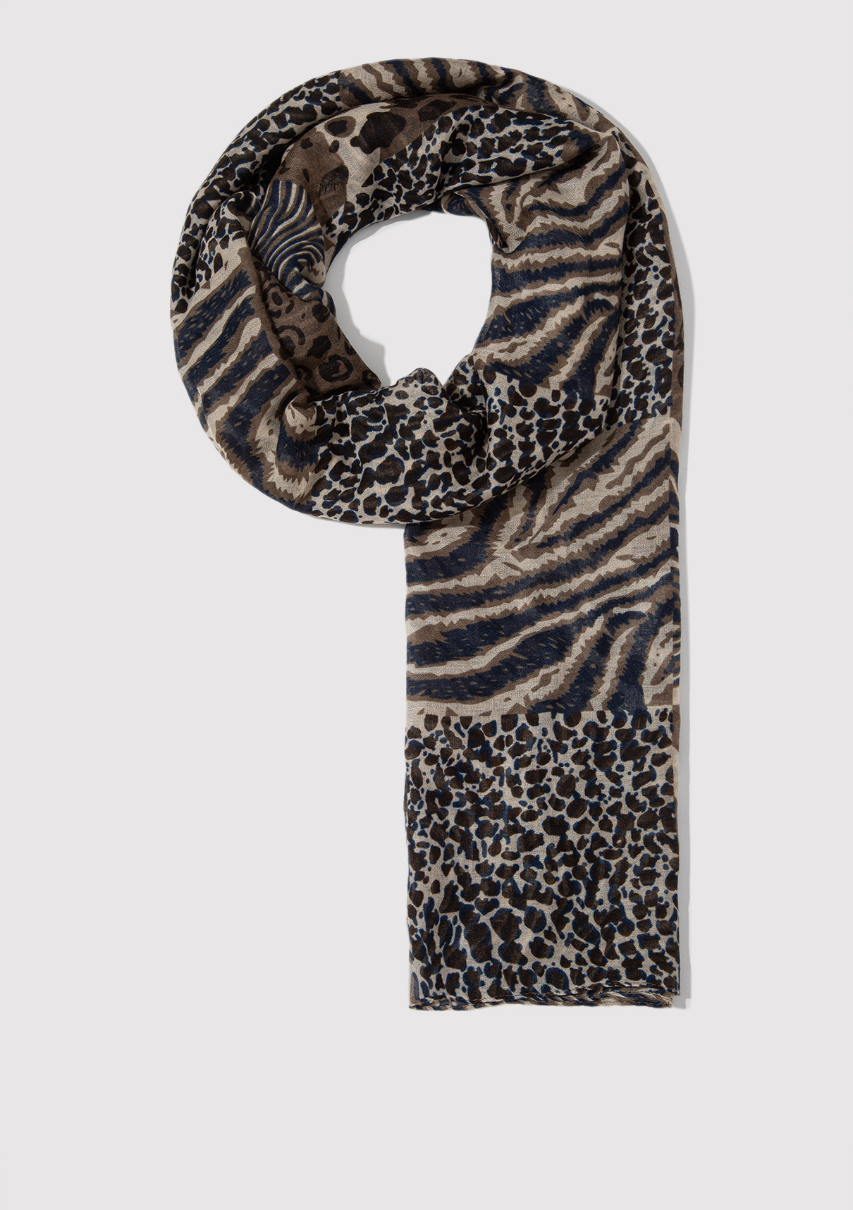 Mavi Leopar Desenli Şal görsel 2