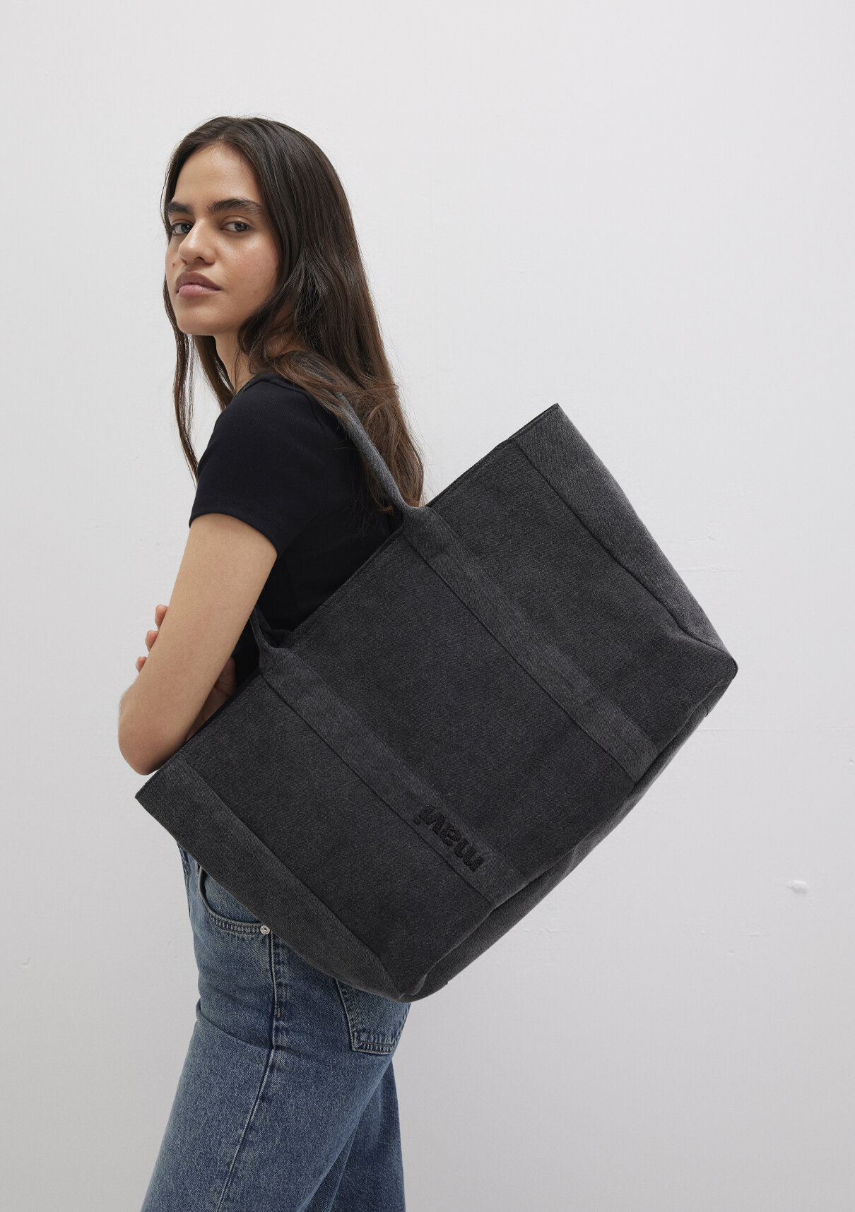 Mavi Antrasit Denim Omuz Çantası