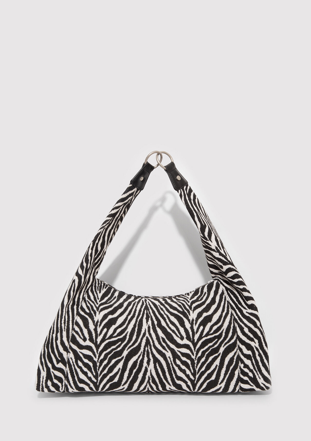 Mavi Zebra Desenli Omuz Çantası görsel 4