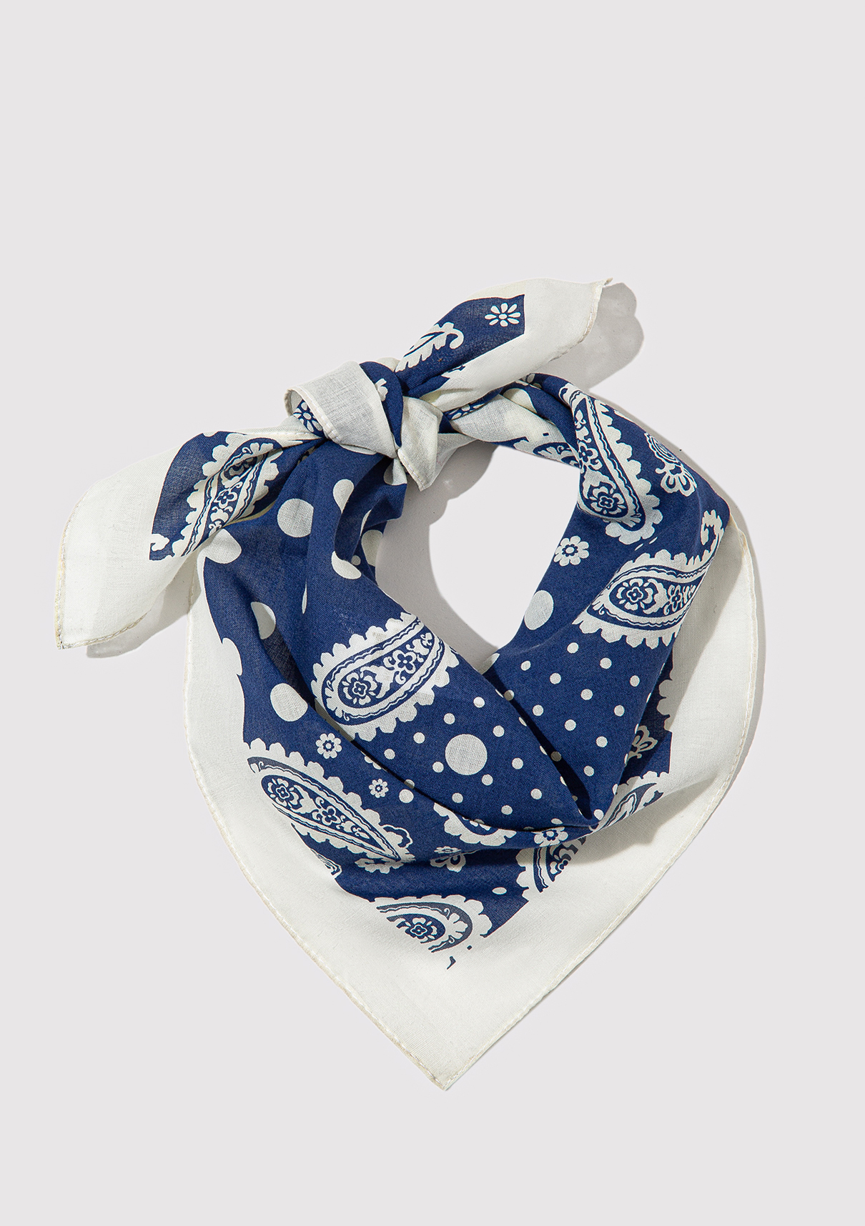 Mavi Baskılı Lacivert Bandana görsel 2