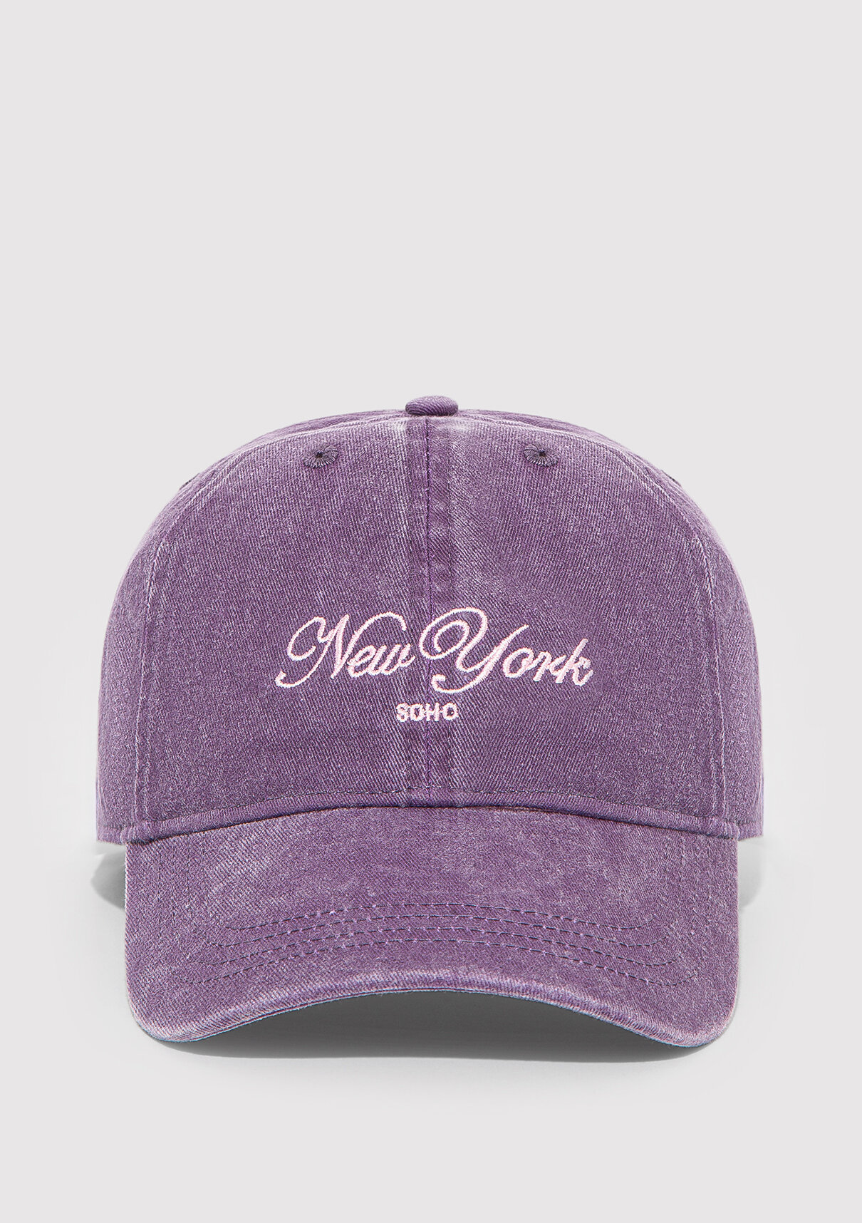 Mavi New York Nakışlı Mor Şapka görsel 3