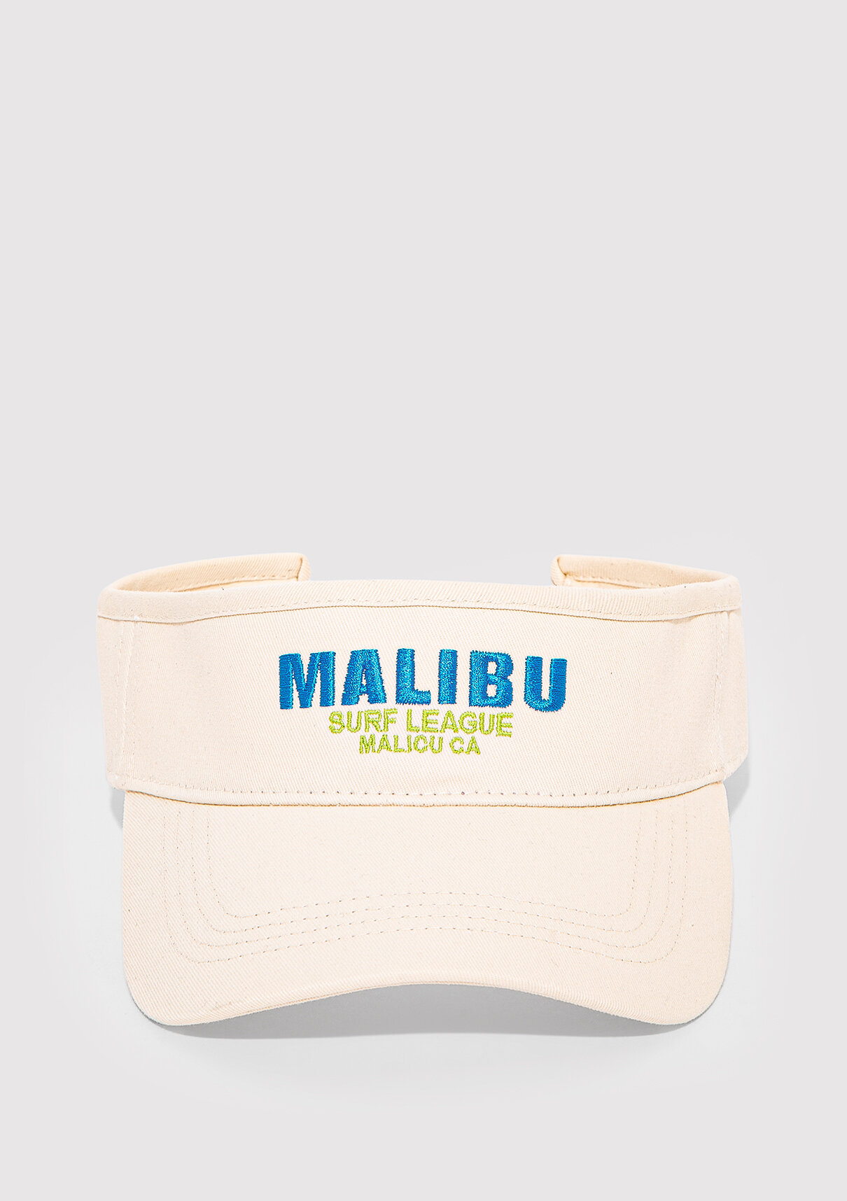 Mavi Malibu Baskılı Ekru Vizör Şapka görsel 3