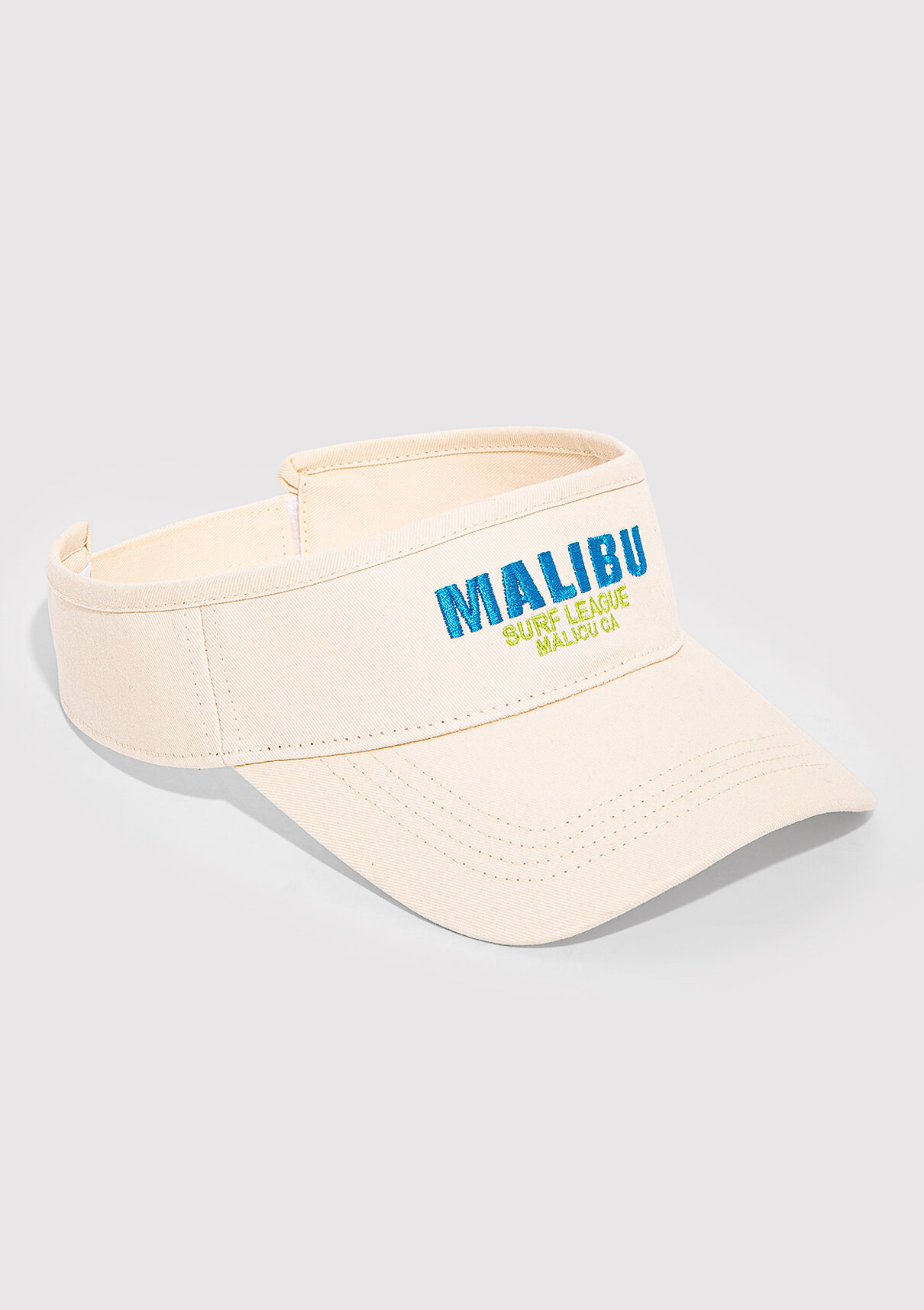 Mavi Malibu Baskılı Ekru Vizör Şapka görsel 4