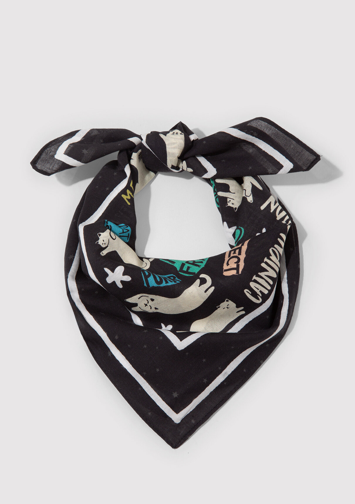 Mavi Kedi Baskılı Bandana görsel 2