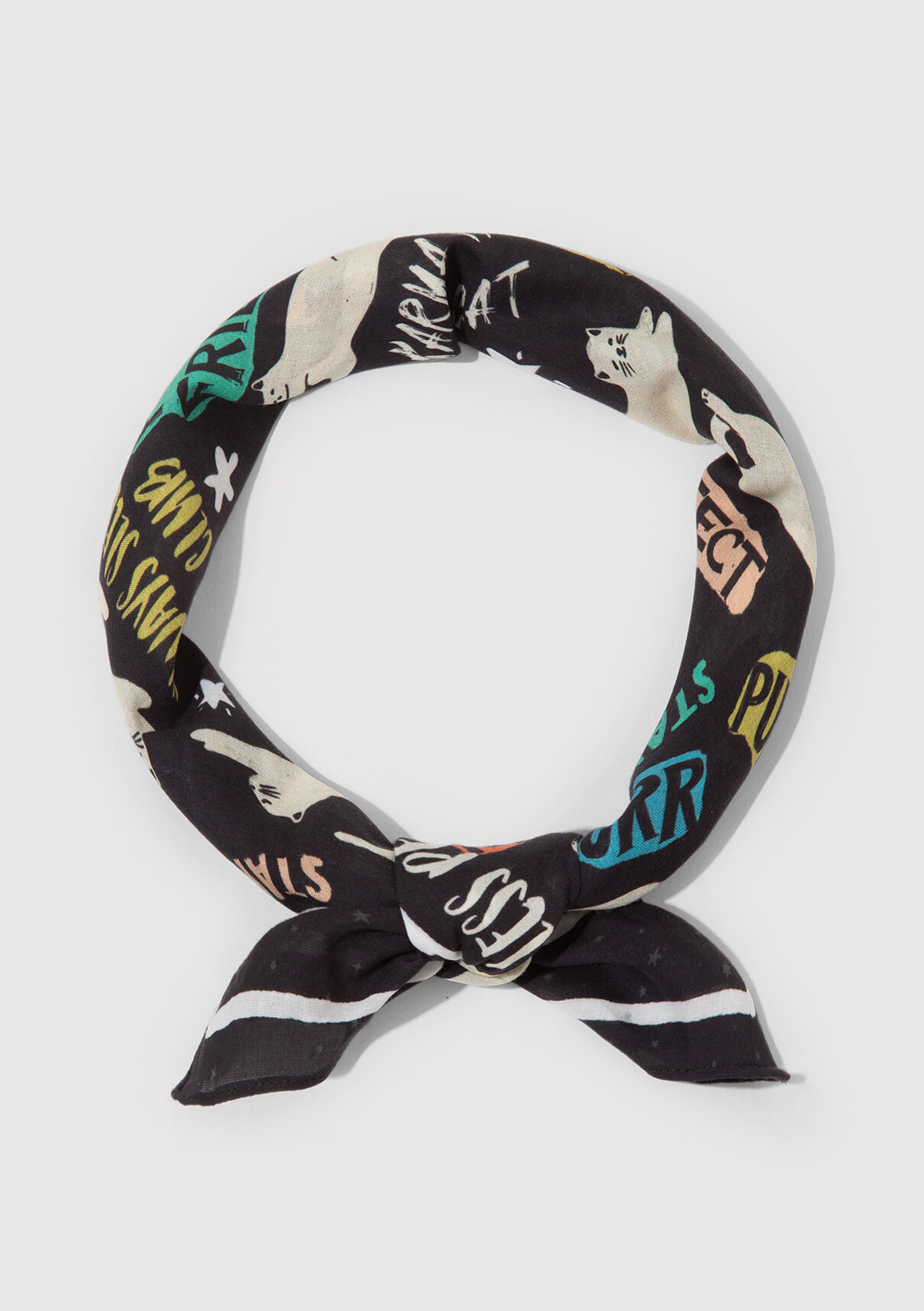 Mavi Kedi Baskılı Bandana görsel 3
