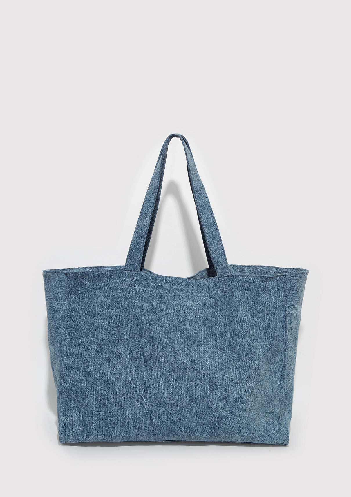 Mavi M Logo İşlemeli Denim Omuz Çantası görsel 5