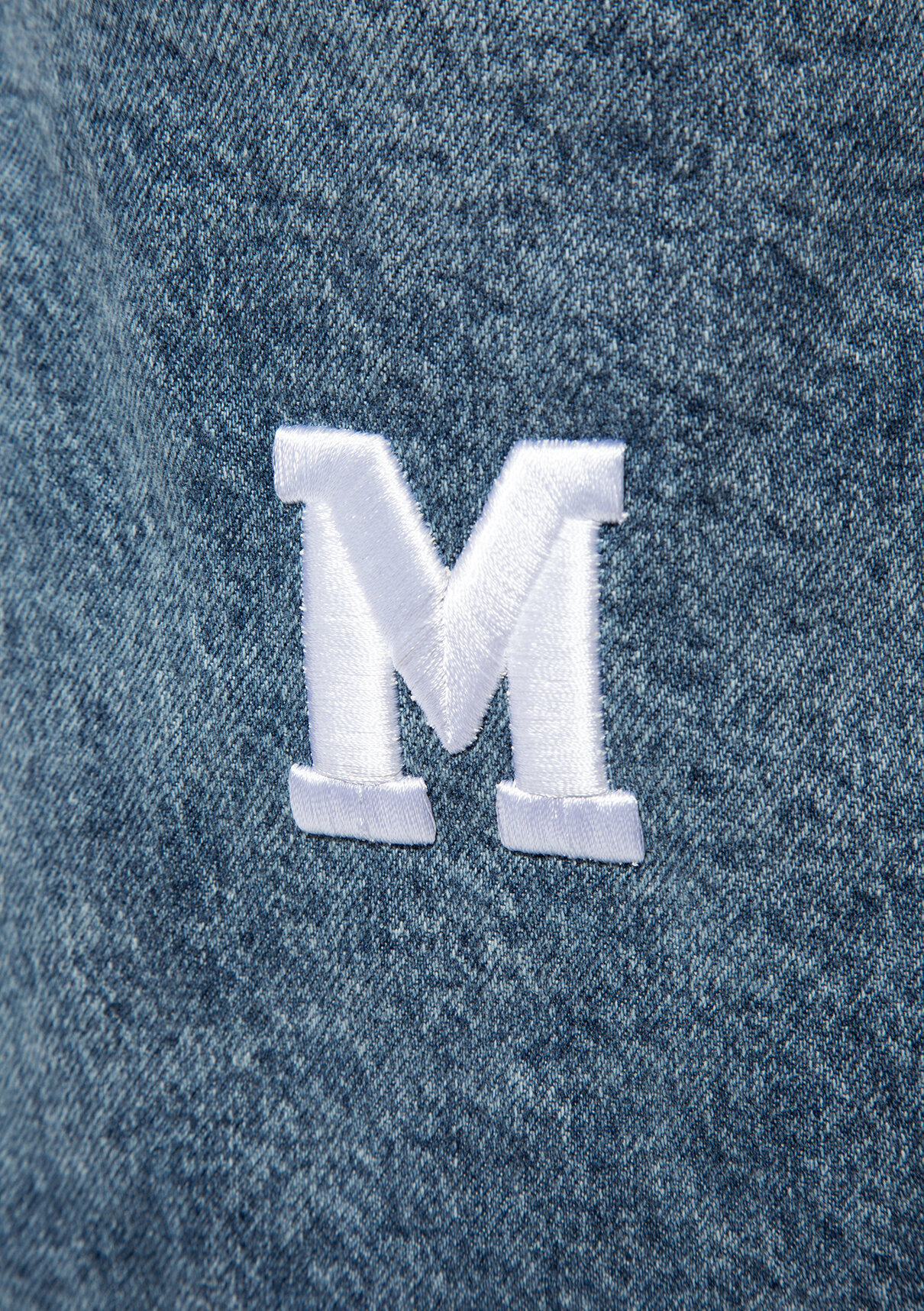 Mavi M Logo İşlemeli Denim Omuz Çantası görsel 6