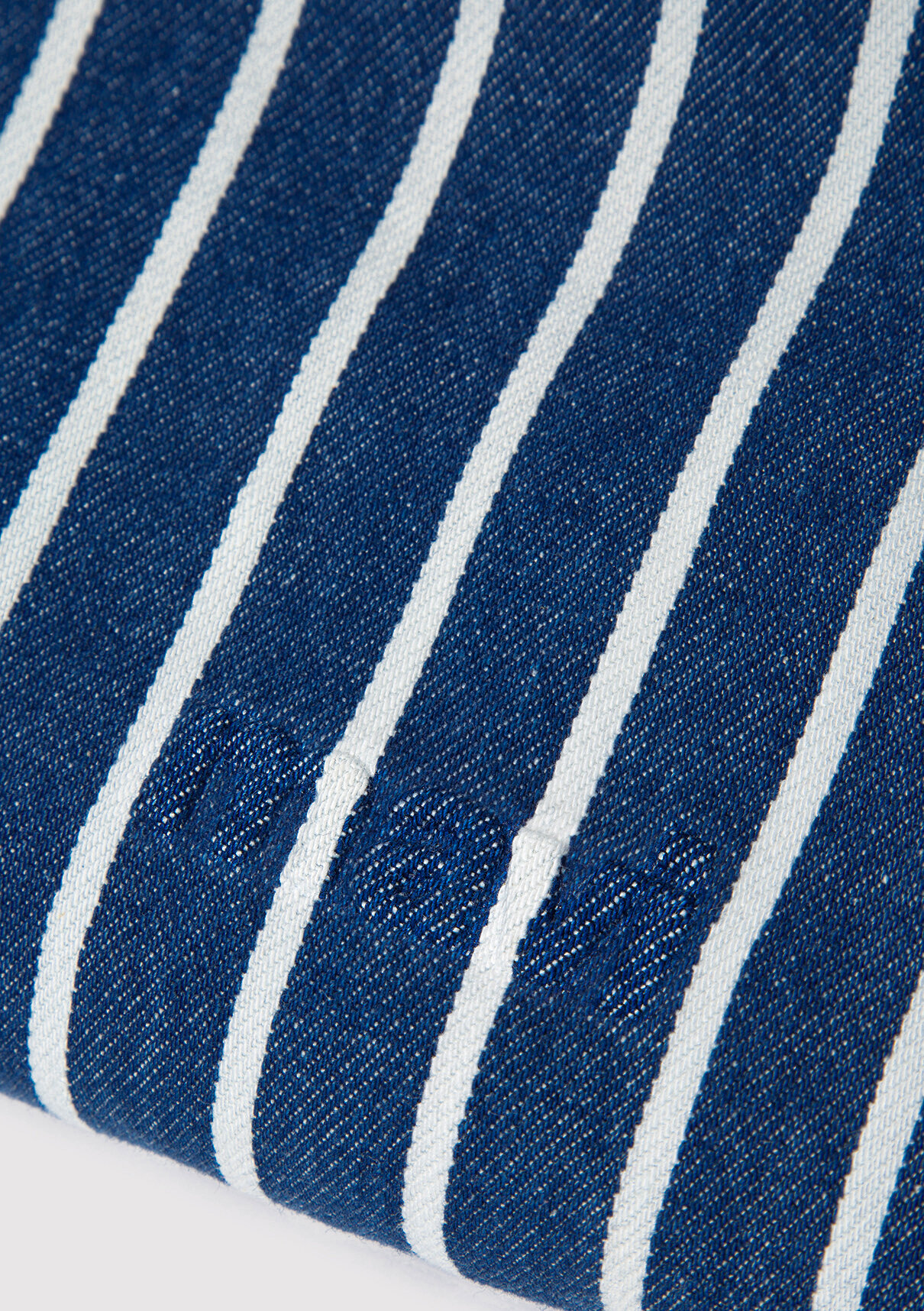Mavi Çizgili Denim Omuz Çantası görsel 5
