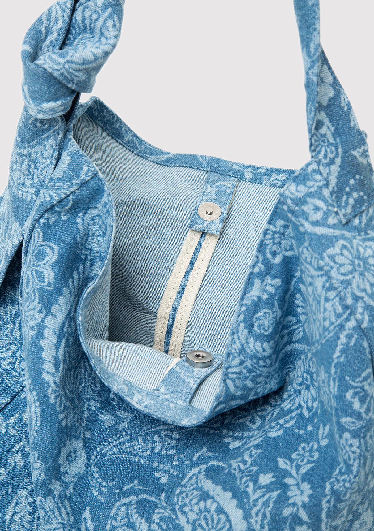 Mavi Etnik Desenli Denim Omuz Çantası görsel 6