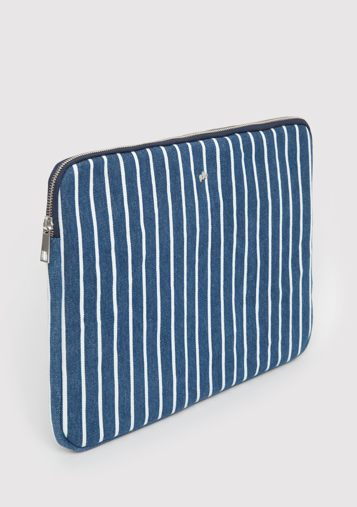 Mavi Çizgili Denim Laptop Çantası görsel 3