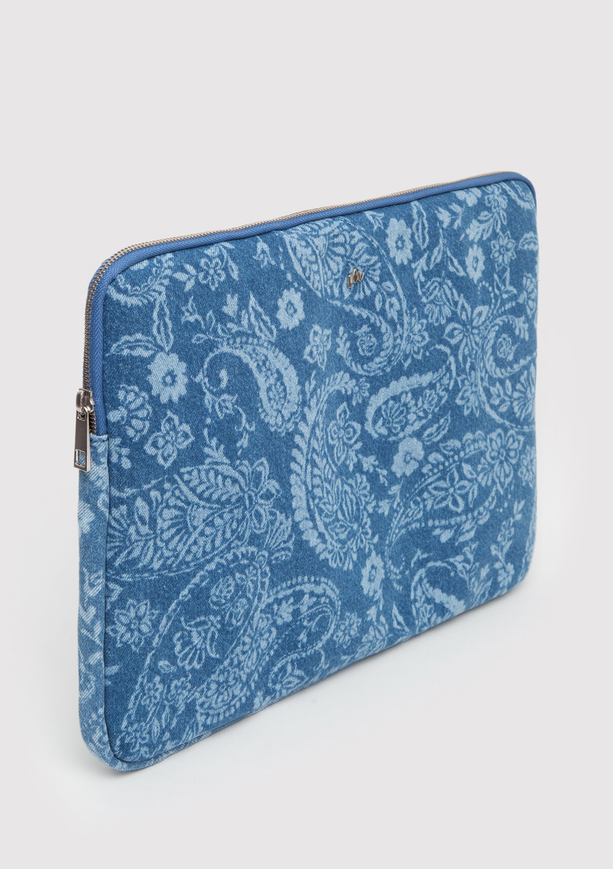Mavi Etnik Desenli Denim Laptop Çantası görsel 3