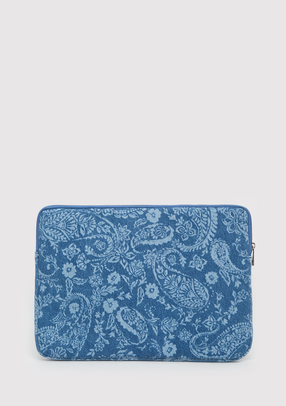 Mavi Etnik Desenli Denim Laptop Çantası görsel 4