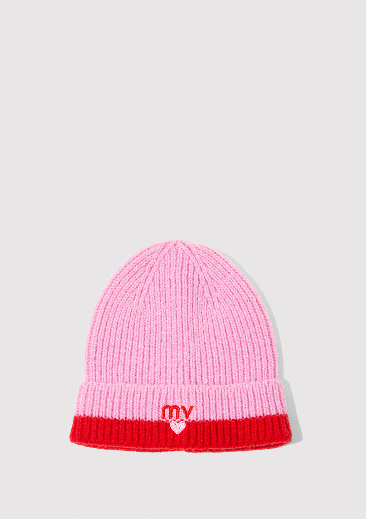 Mavi MV Kalp İşlemeli Pembe Bere