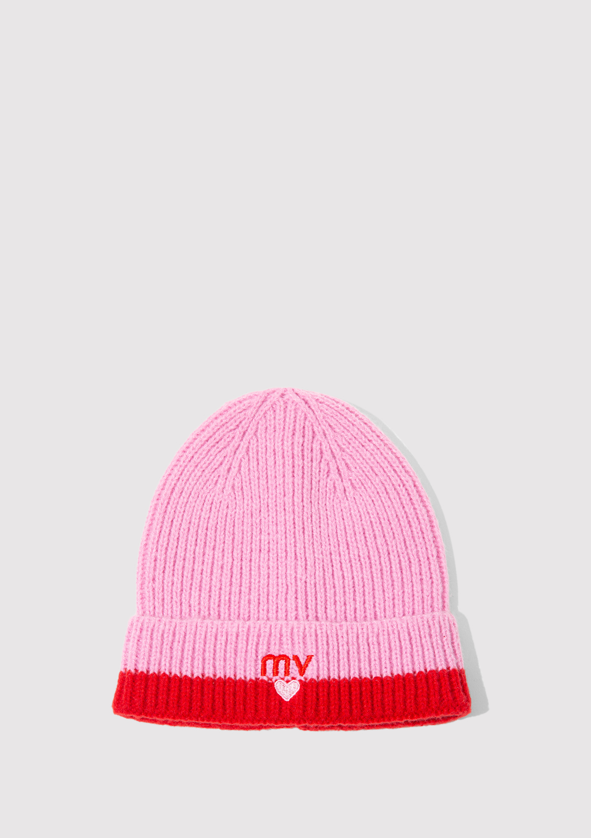 Mavi MV Kalp İşlemeli Pembe Bere