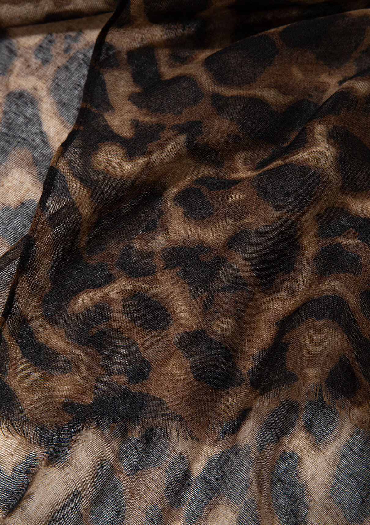 Mavi Leopar Desenli Şal görsel 3