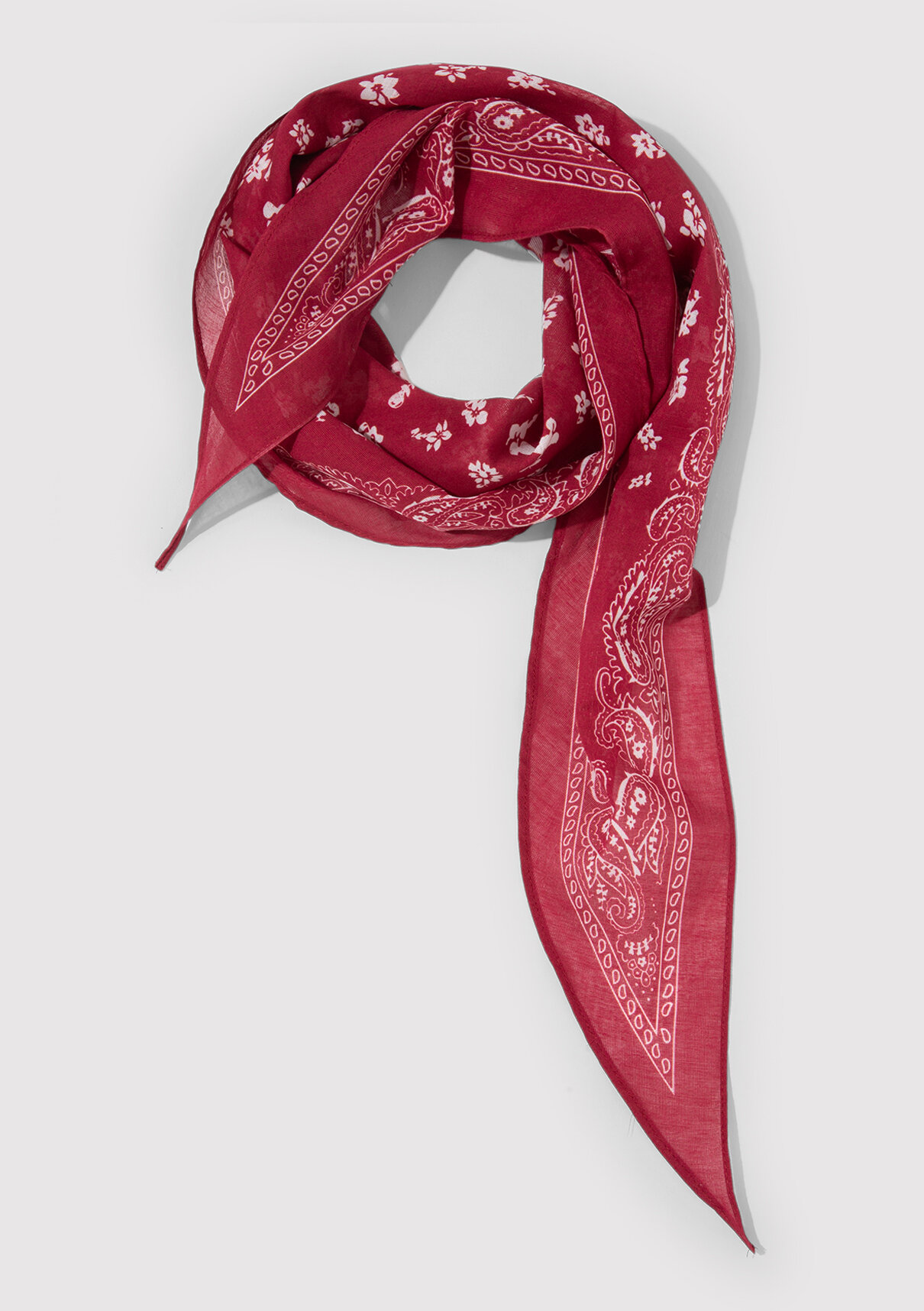 Mavi Baskılı Bordo Bandana görsel 2