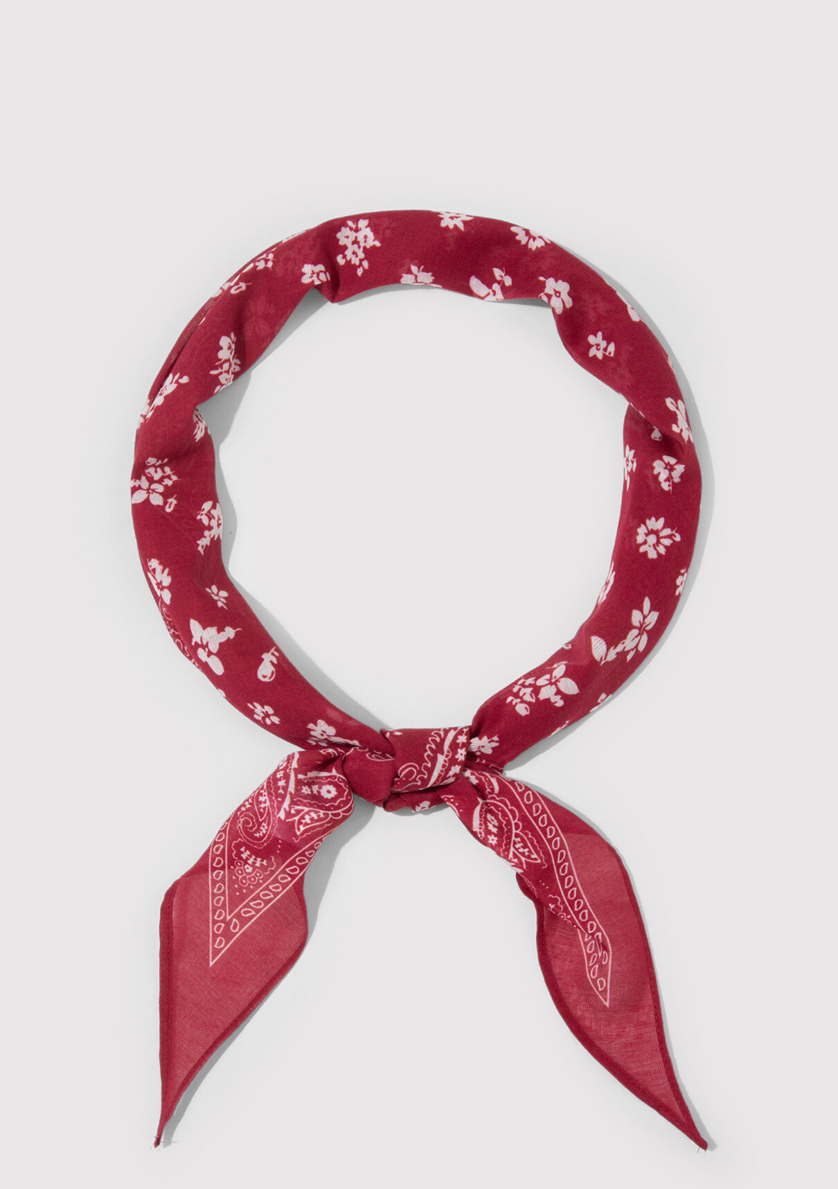 Mavi Baskılı Bordo Bandana görsel 3