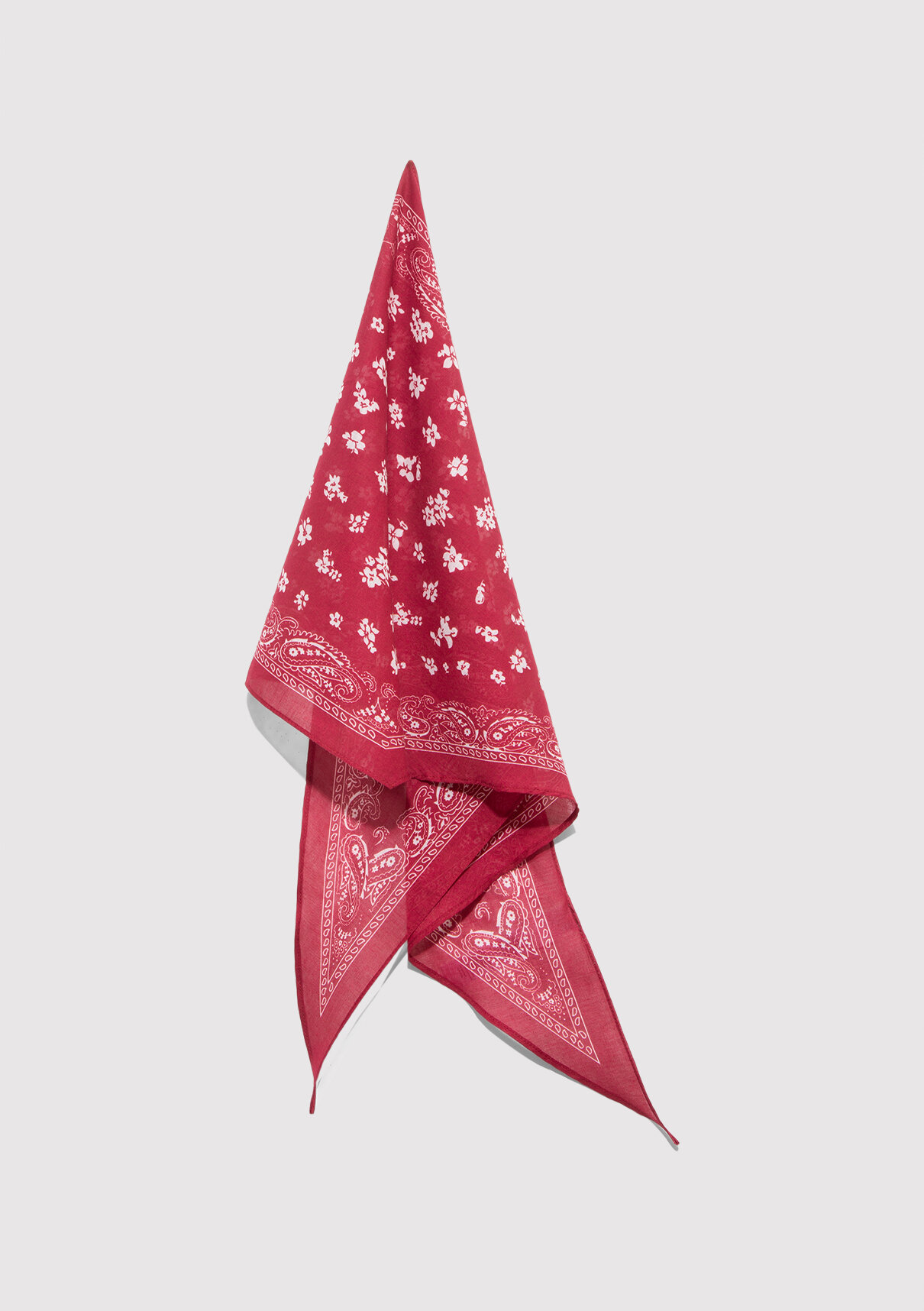 Mavi Baskılı Bordo Bandana görsel 4