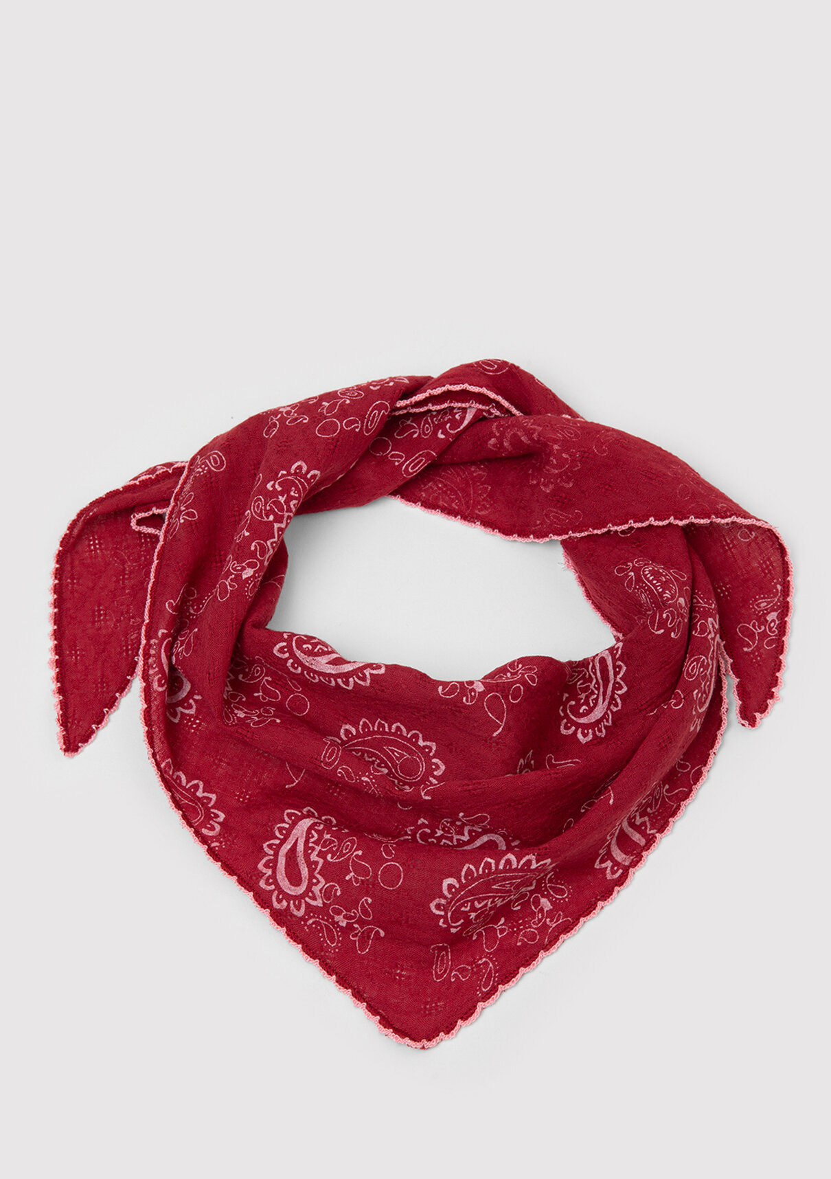 Mavi Baskılı Kırmızı Bandana görsel 2