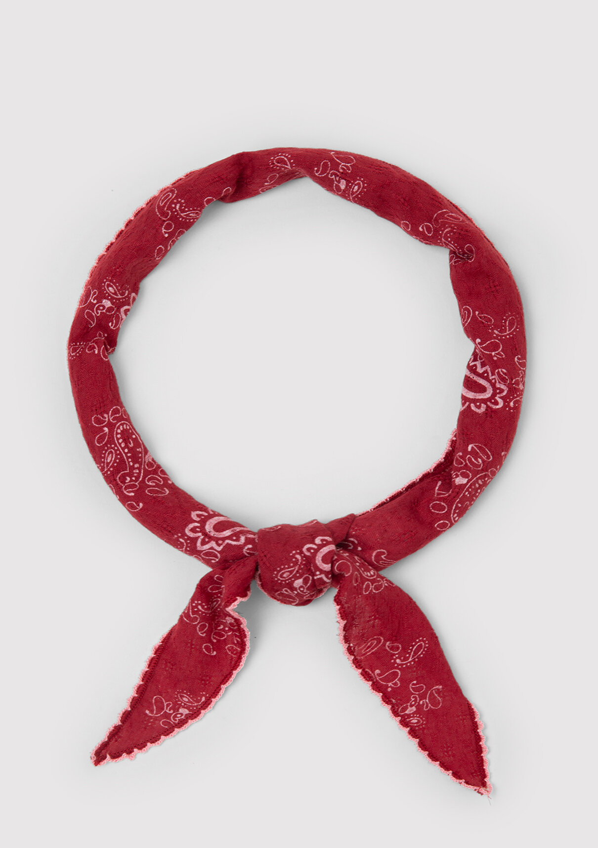 Mavi Baskılı Kırmızı Bandana görsel 3