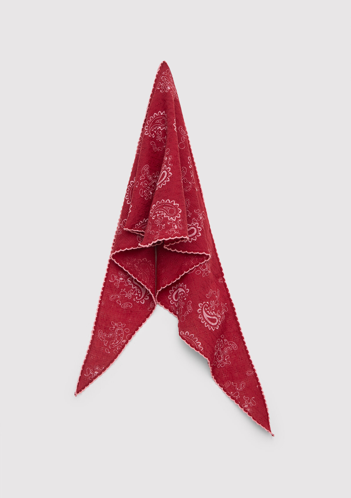 Mavi Baskılı Kırmızı Bandana görsel 4